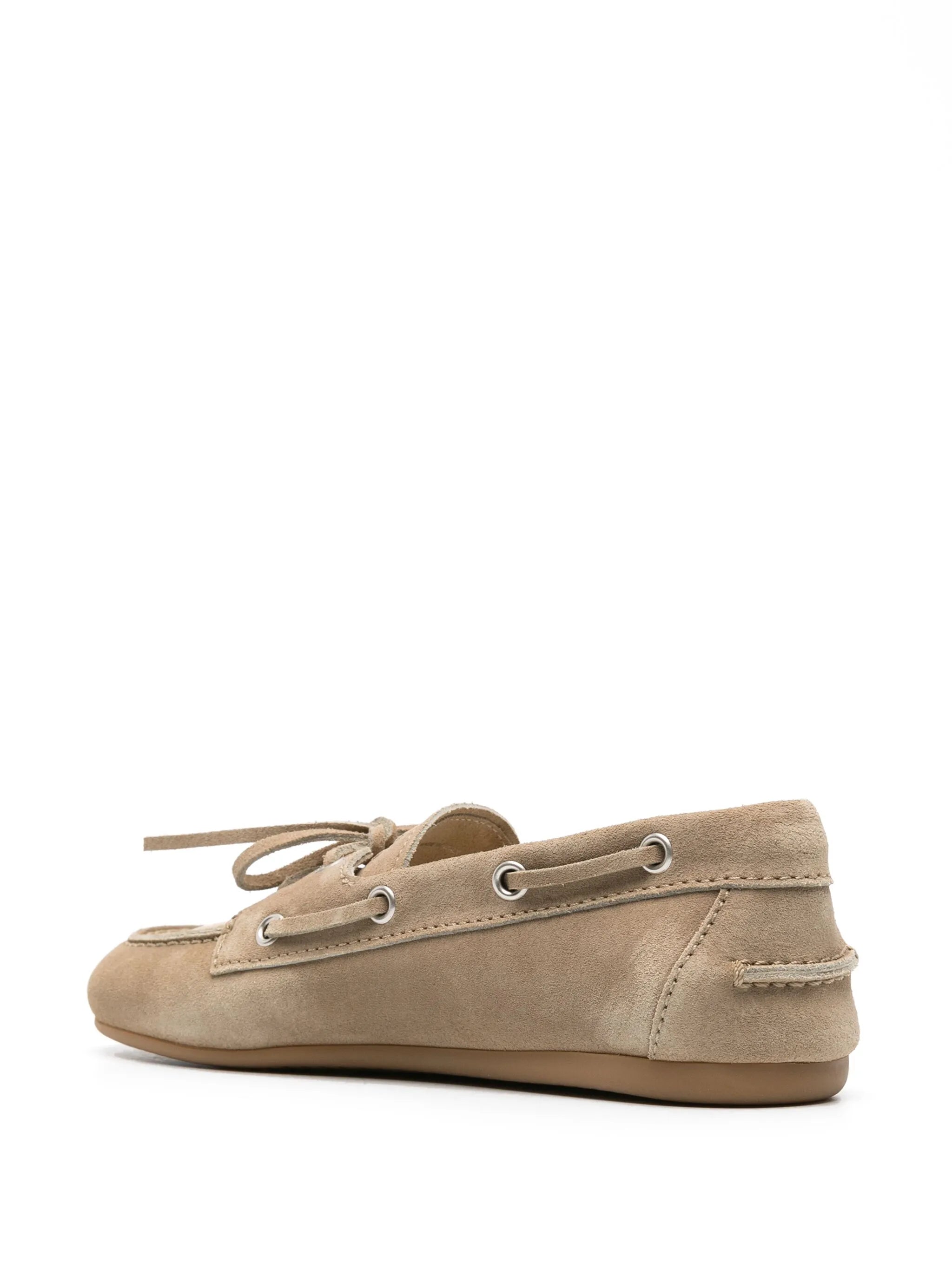 logo-embossed suede loafers