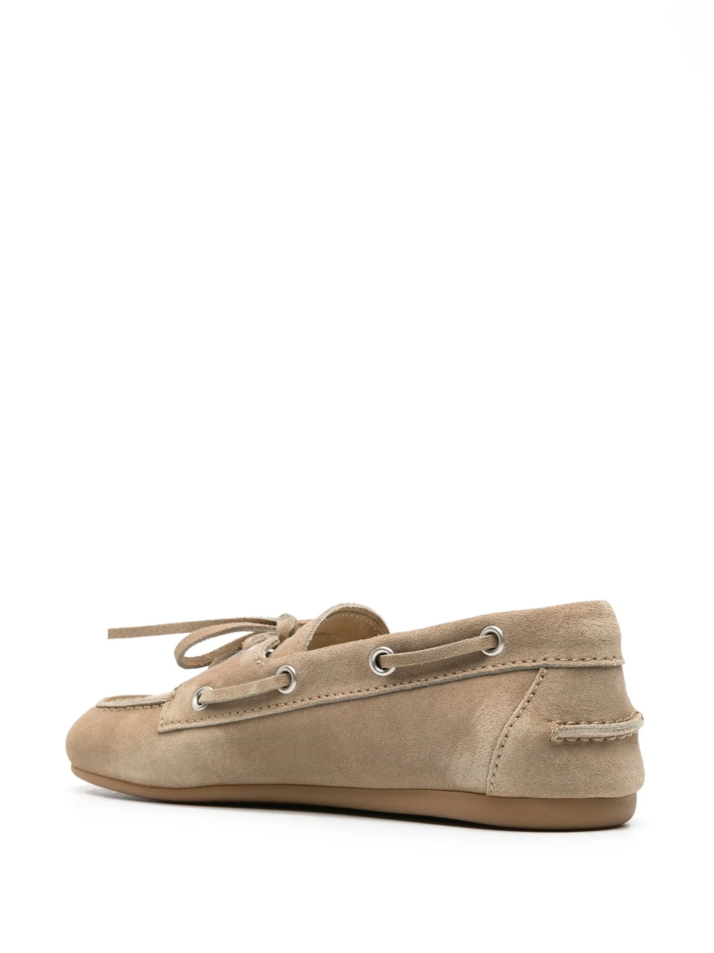 logo-embossed suede loafers