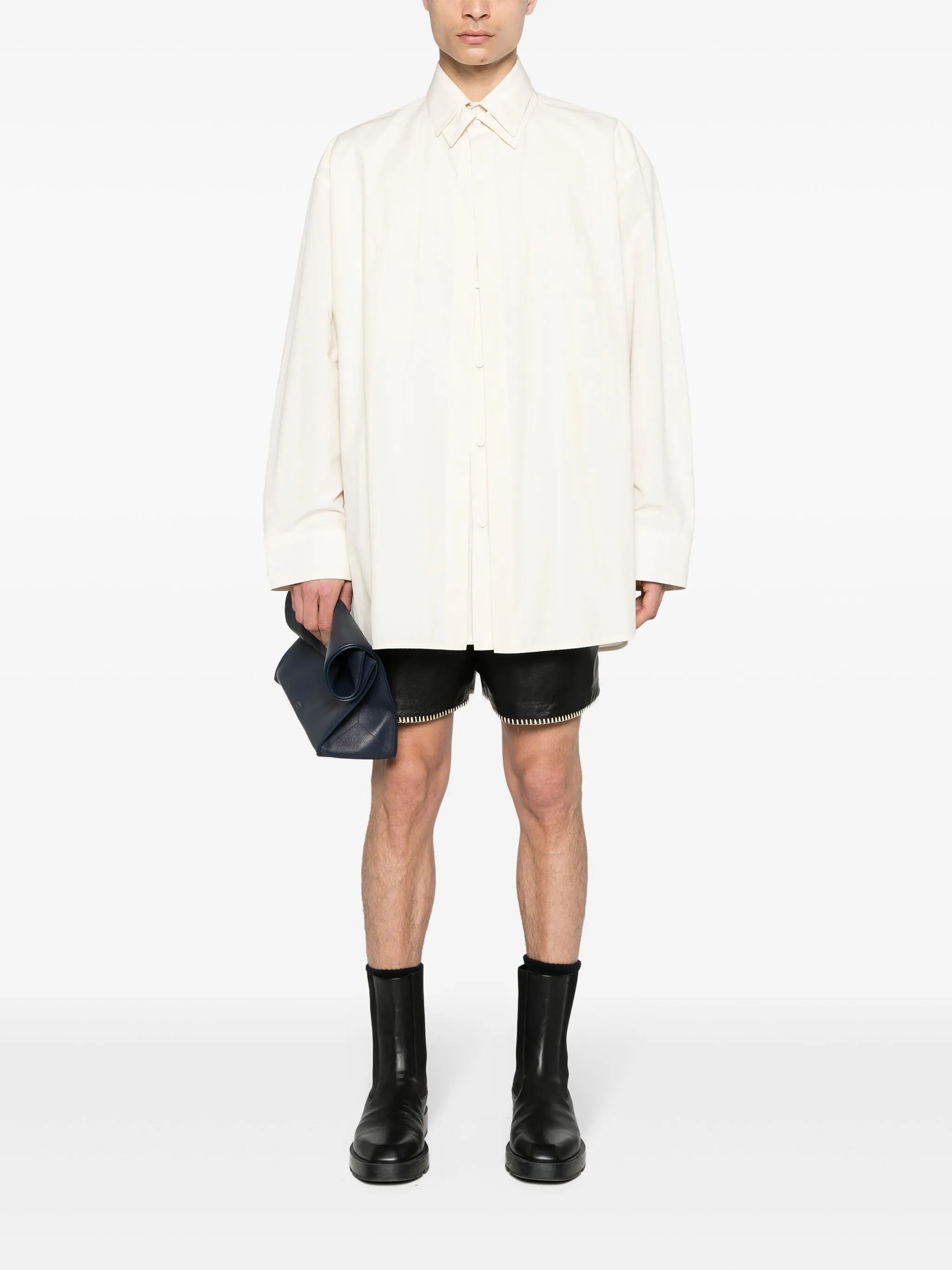 layered cotton shirt