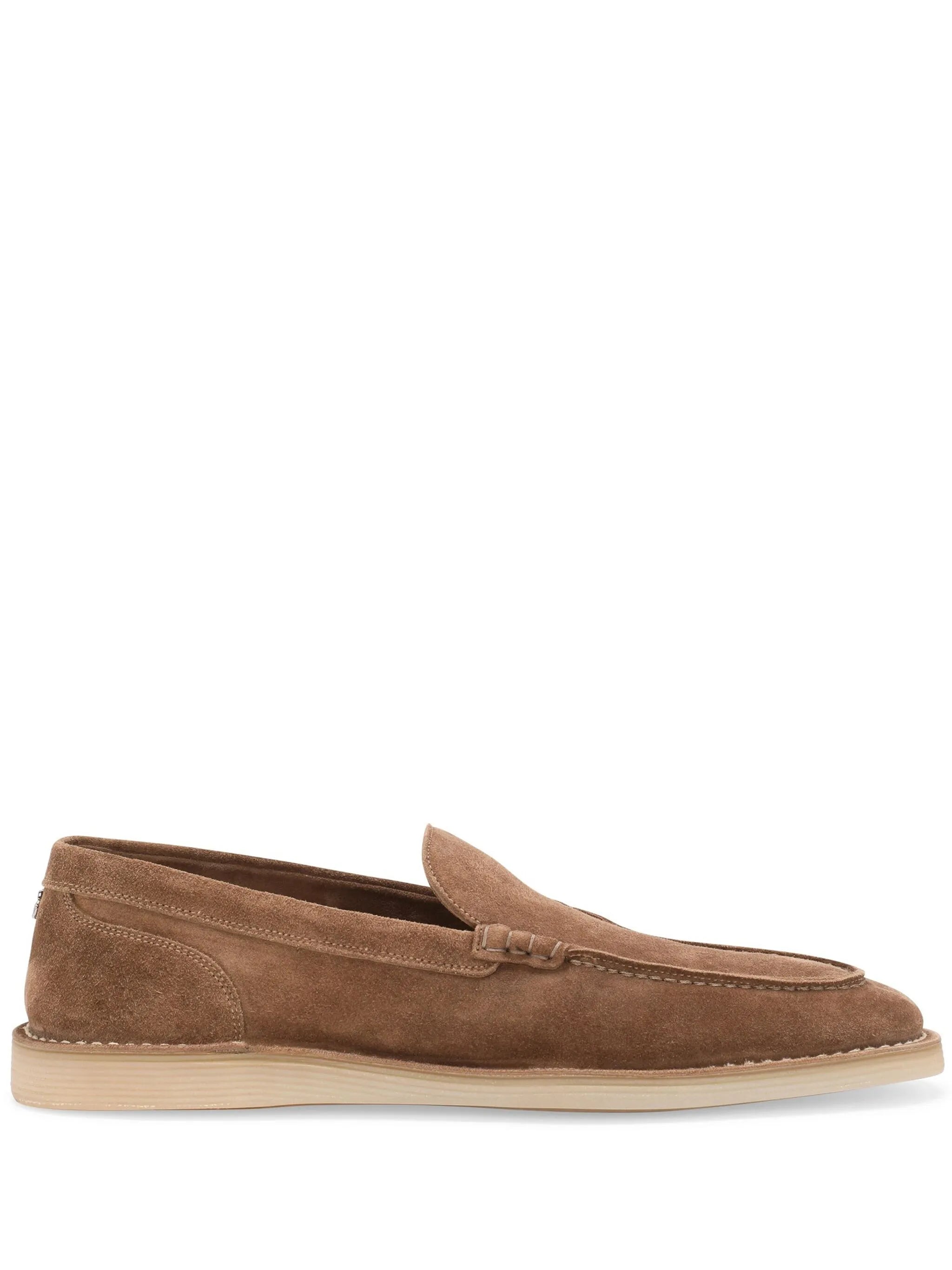 DG-plaque suede loafers