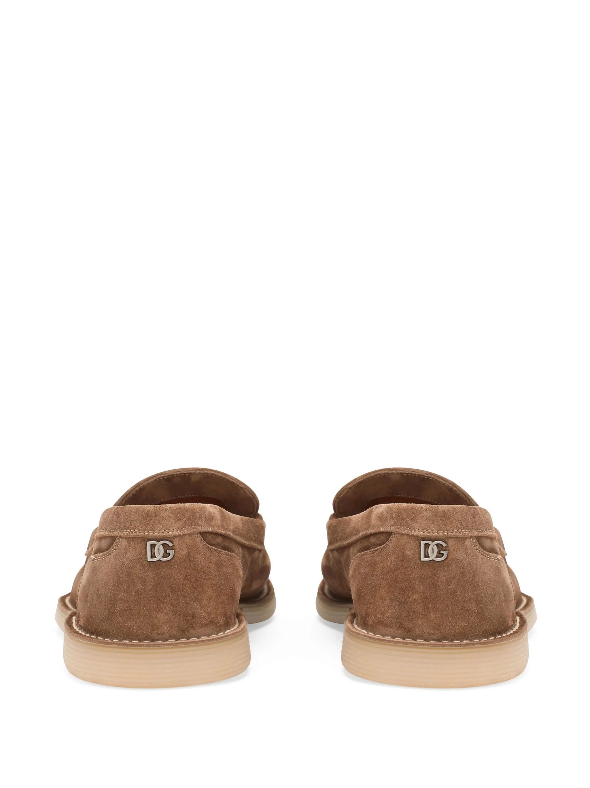 DG-plaque suede loafers