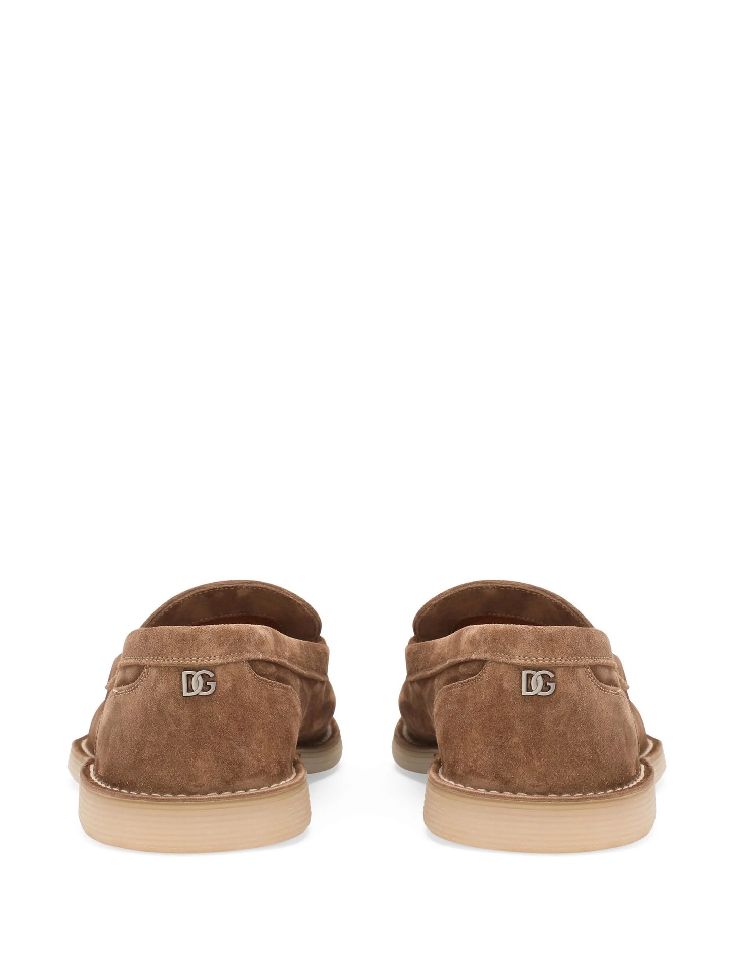 DG-plaque suede loafers