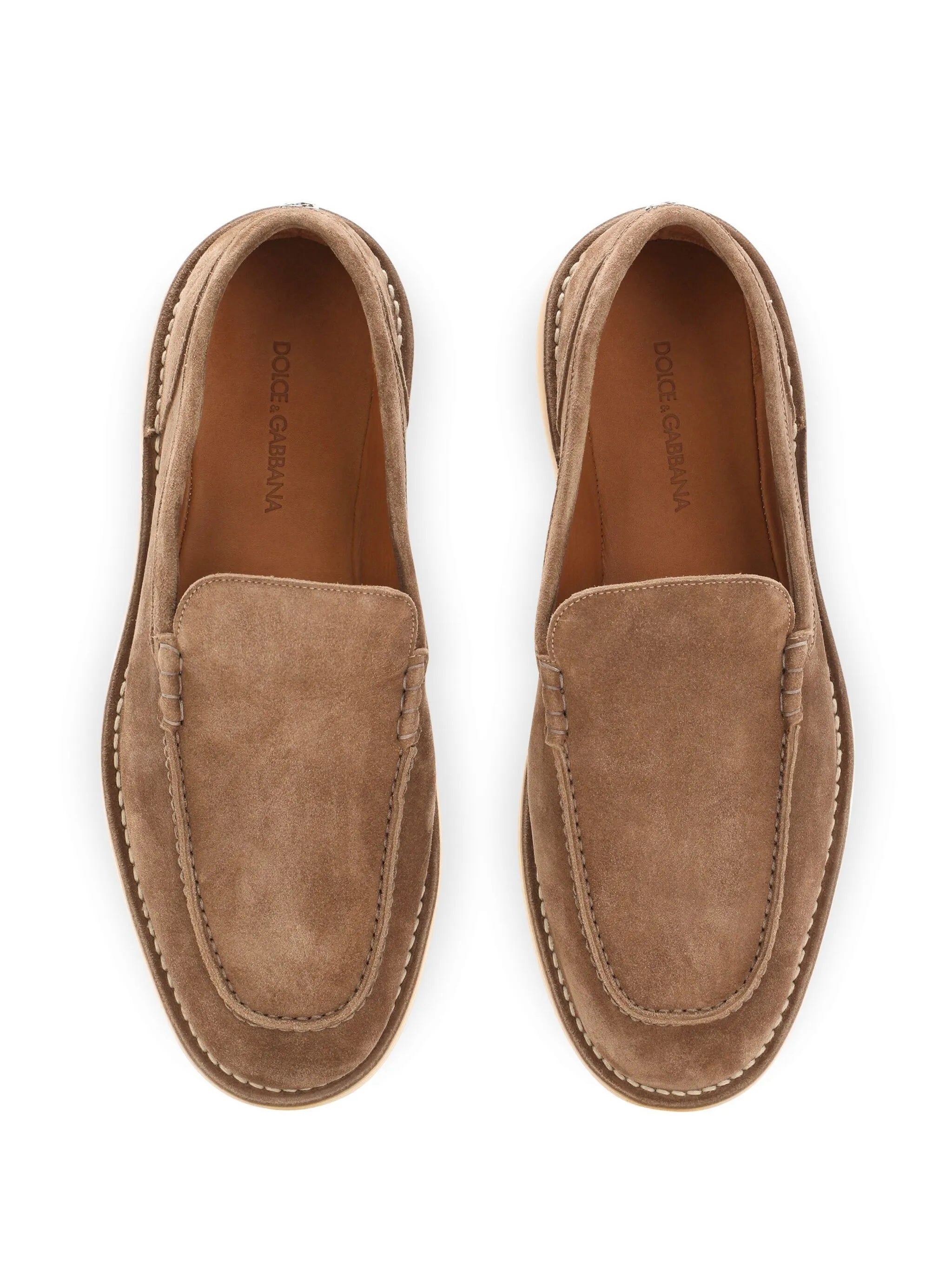 DG-plaque suede loafers