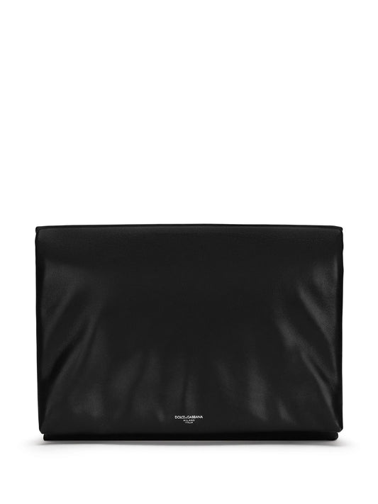 logo-print clutch bag