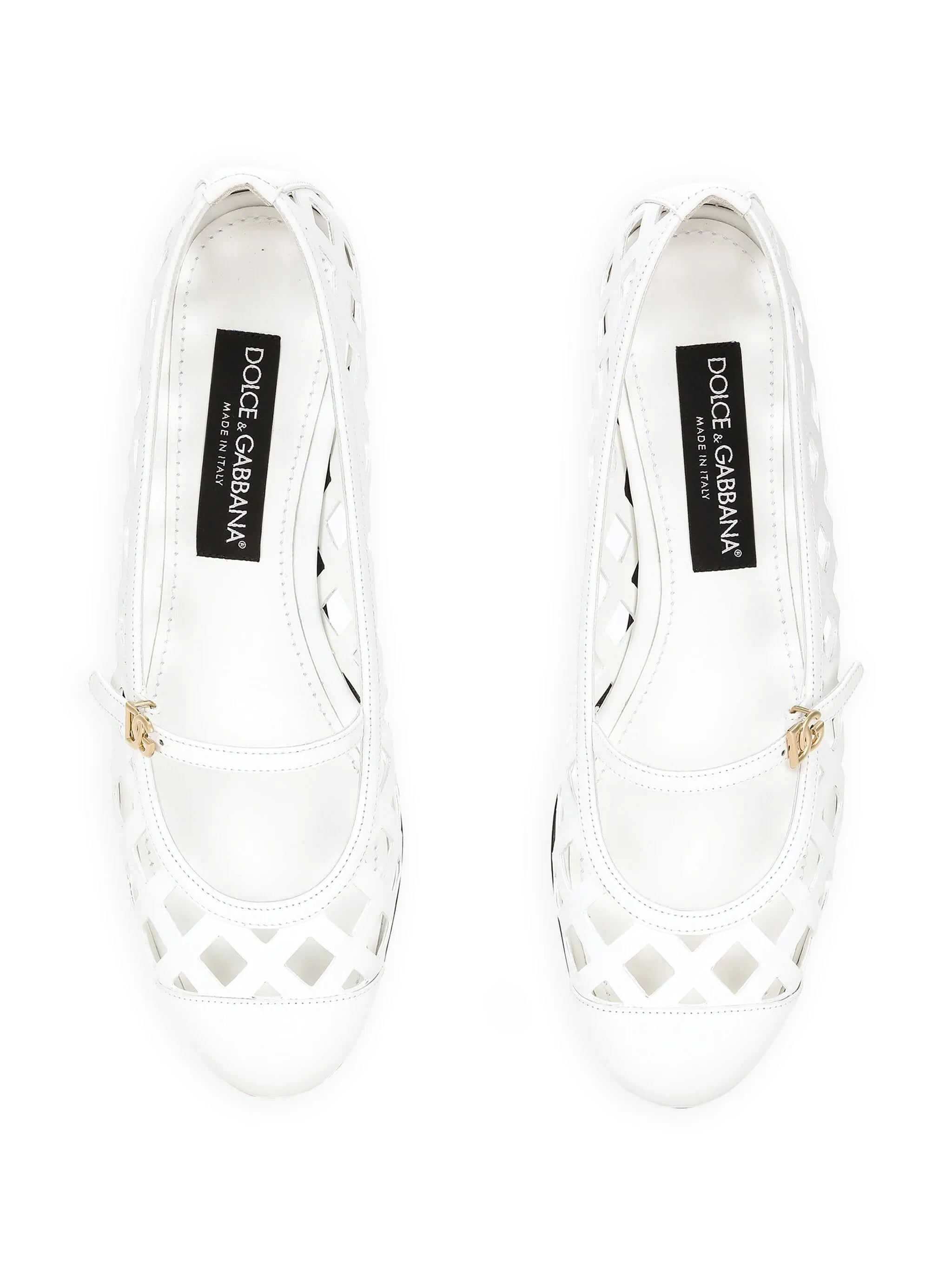 perforated leather ballerina shoes