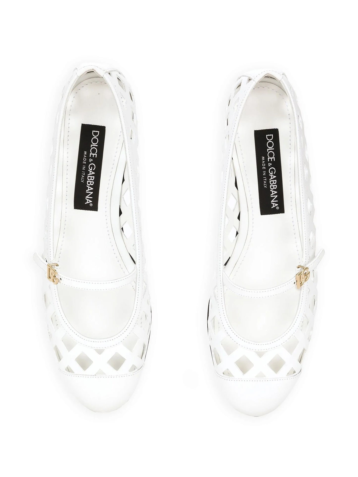perforated leather ballerina shoes