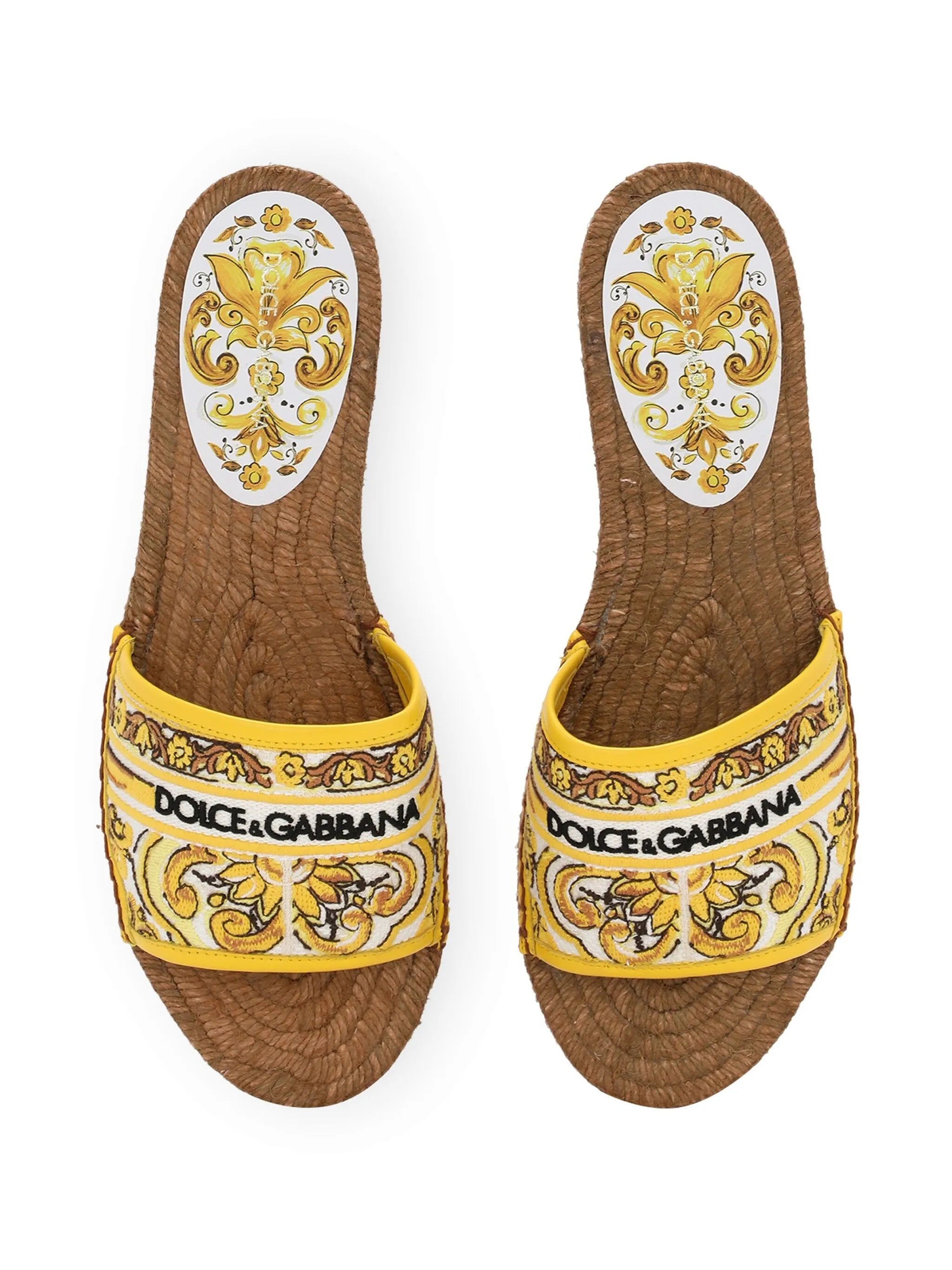 Majolica-print logo-embroidered sandals