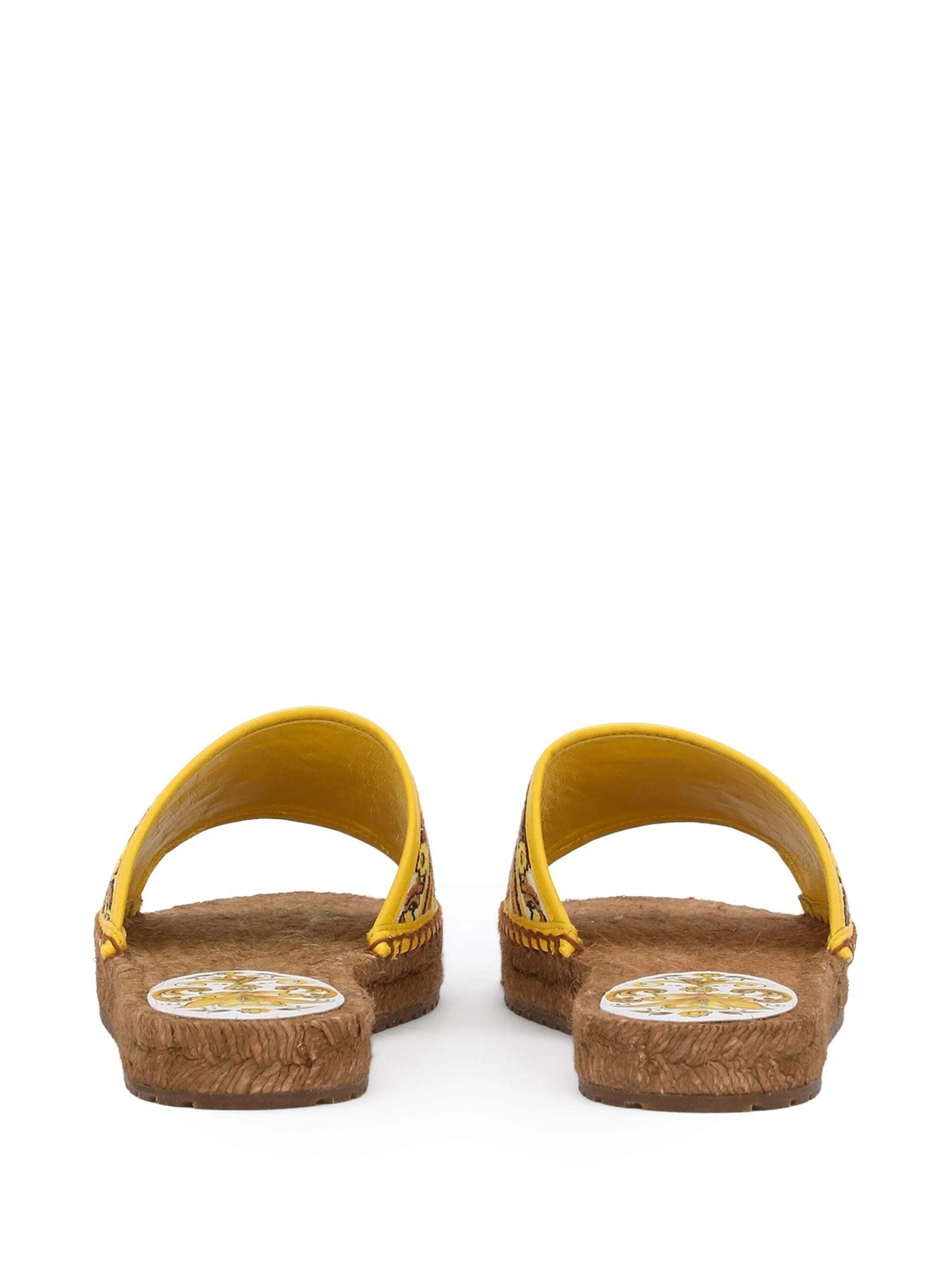 Majolica-print logo-embroidered sandals