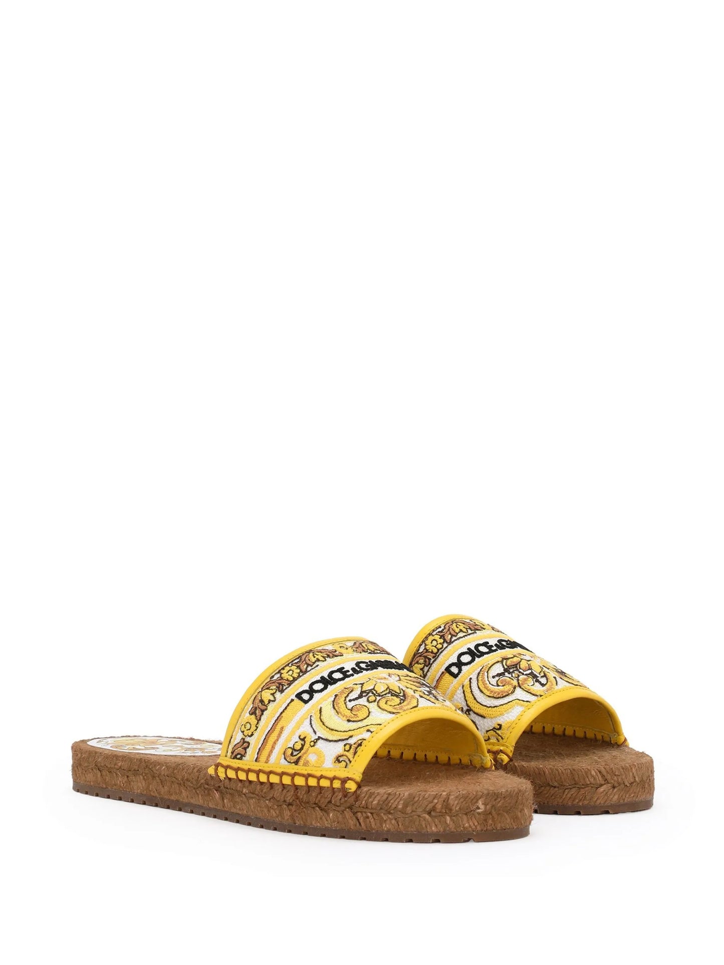 Majolica-print logo-embroidered sandals