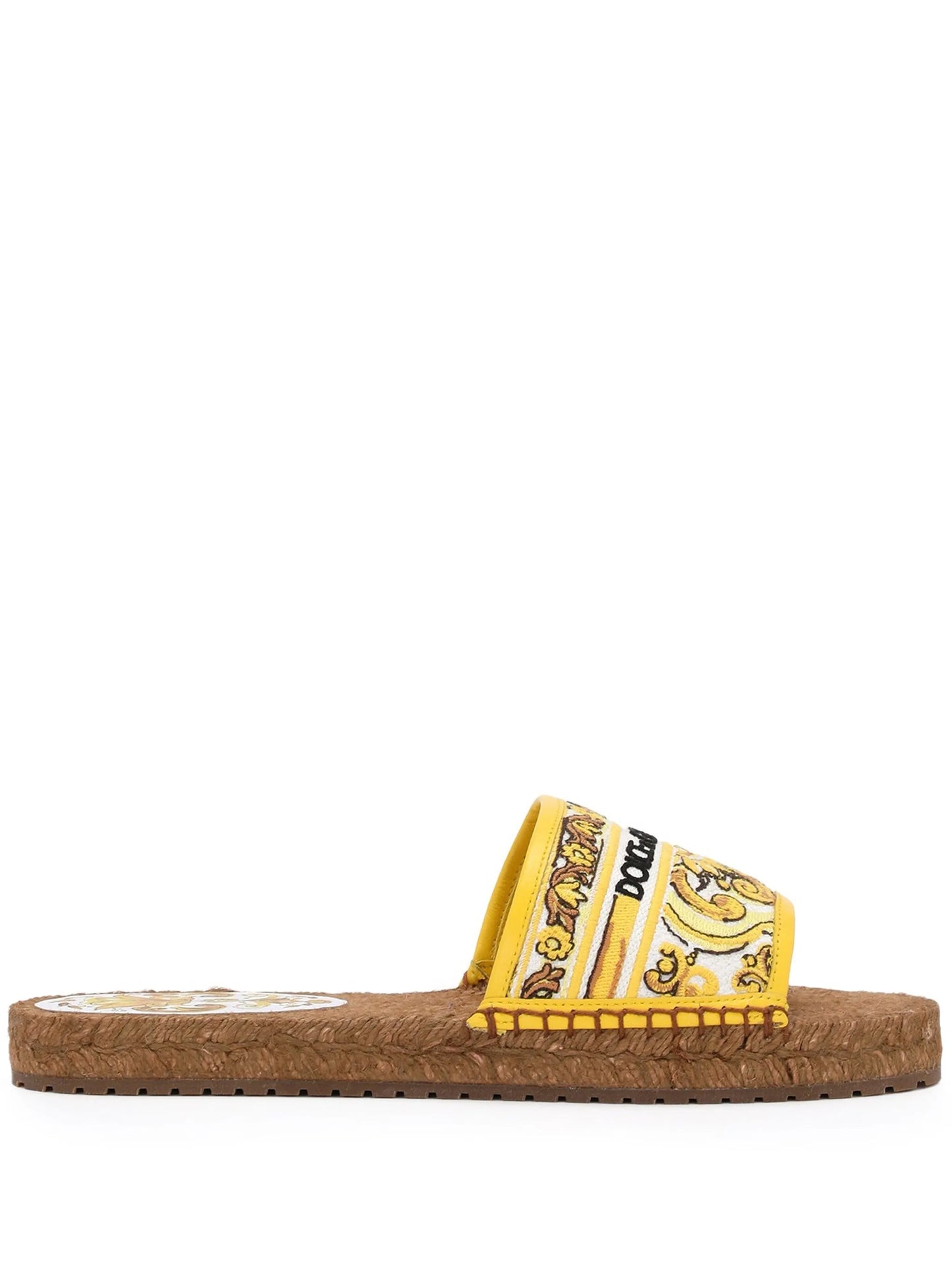 Majolica-print logo-embroidered sandals