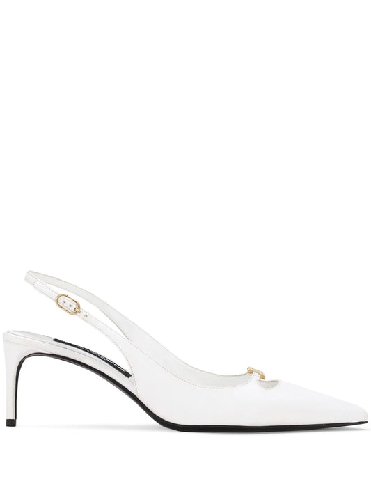 60mm leather slingback pumps