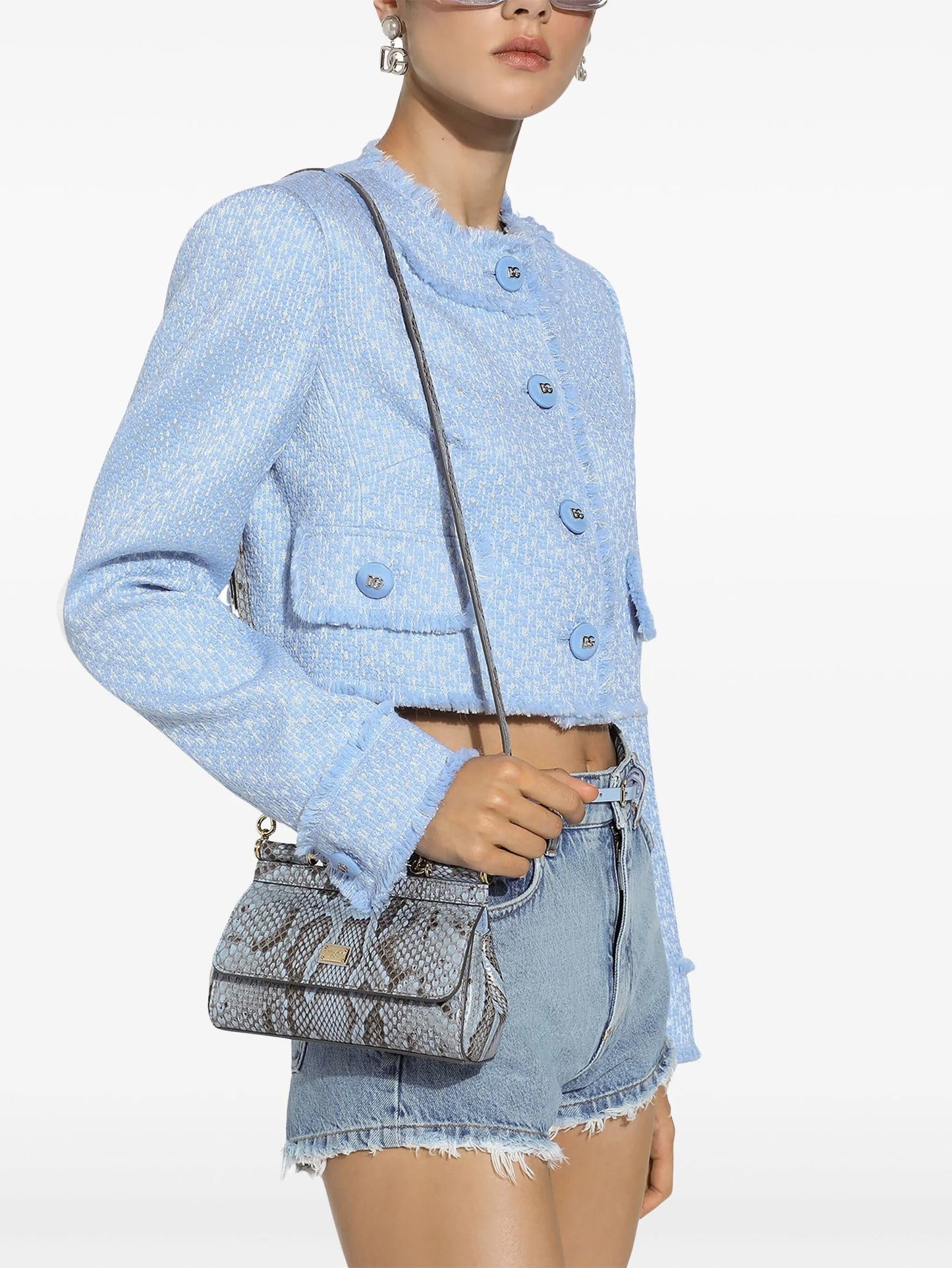 frayed cropped jacket