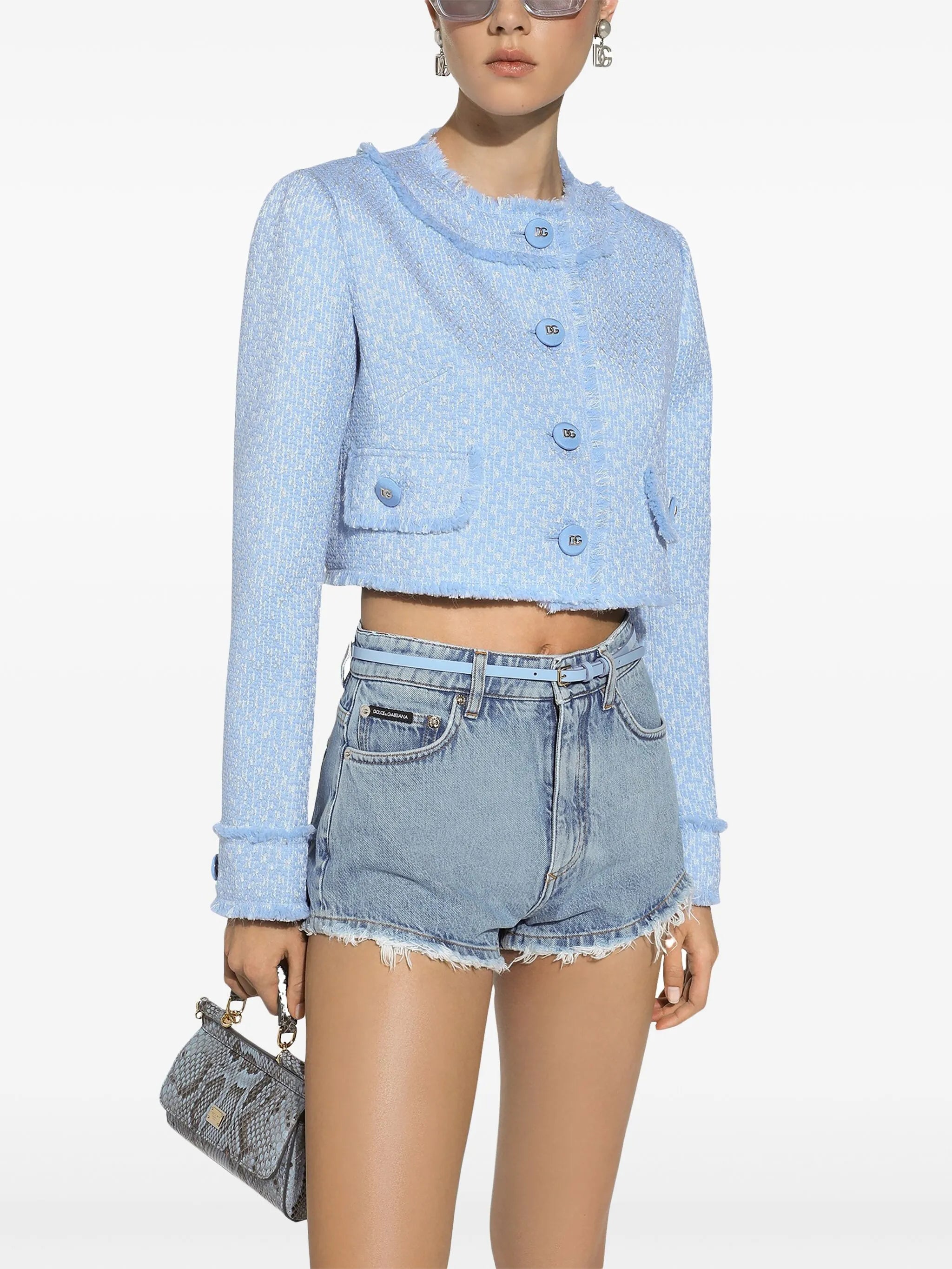 frayed cropped jacket