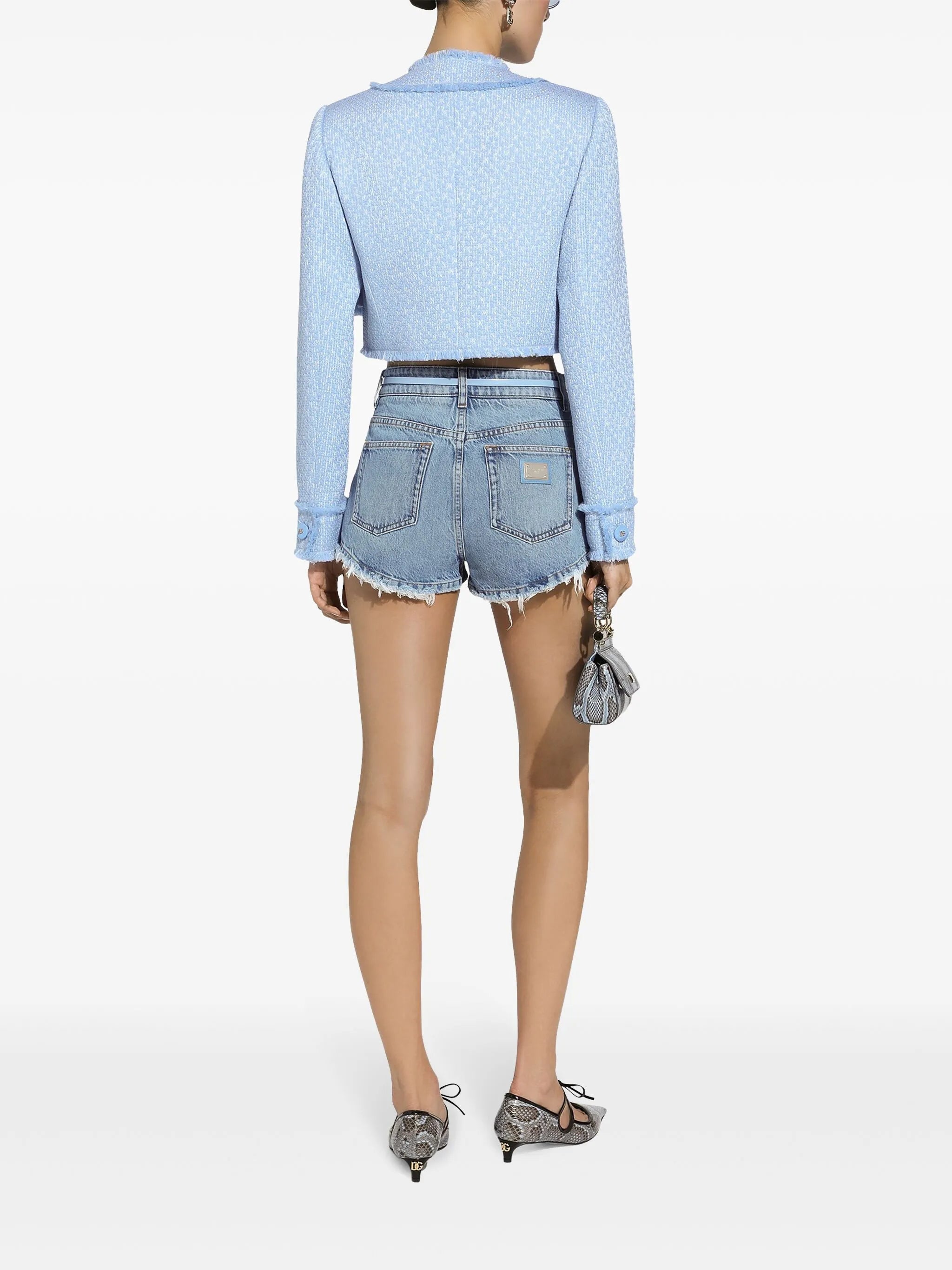 DNA frayed cropped jacket