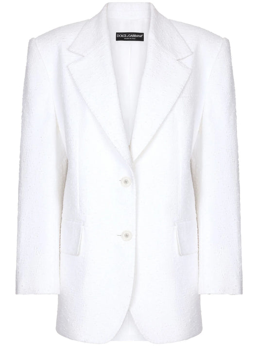 single-breasted tweed blazer