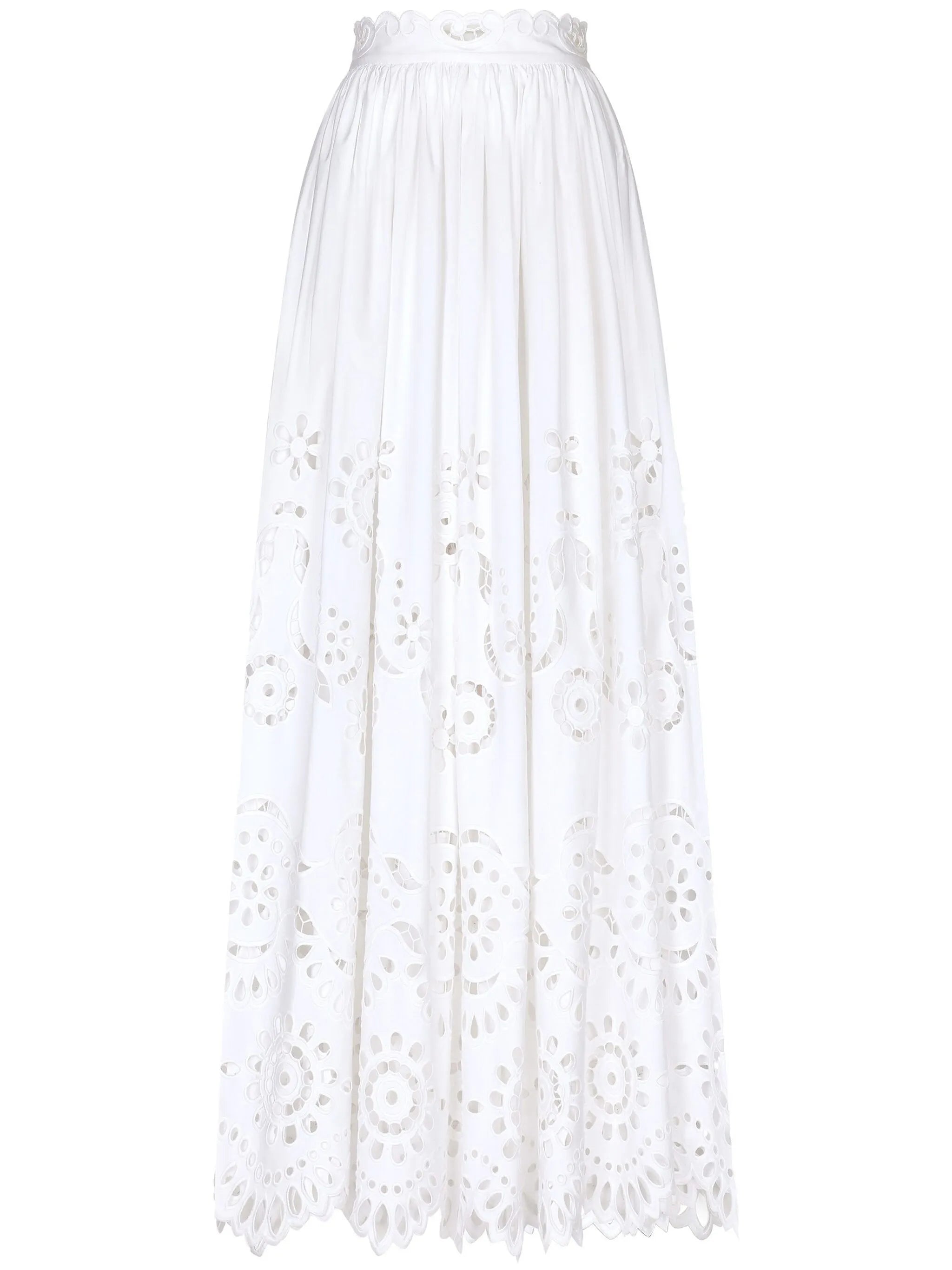 scallop-hem maxi skirt