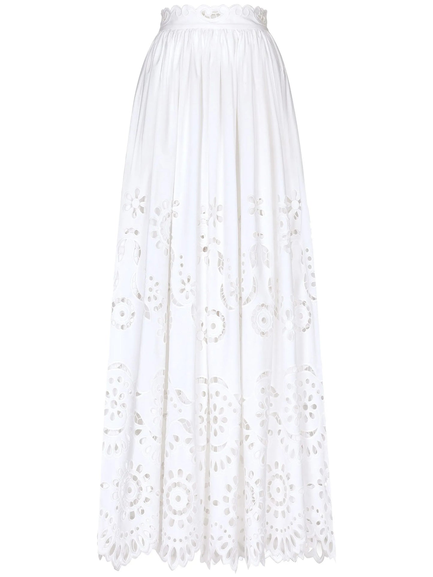 scallop-hem maxi skirt