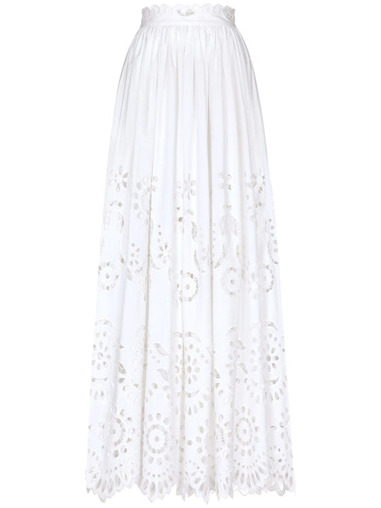 scallop-hem maxi skirt