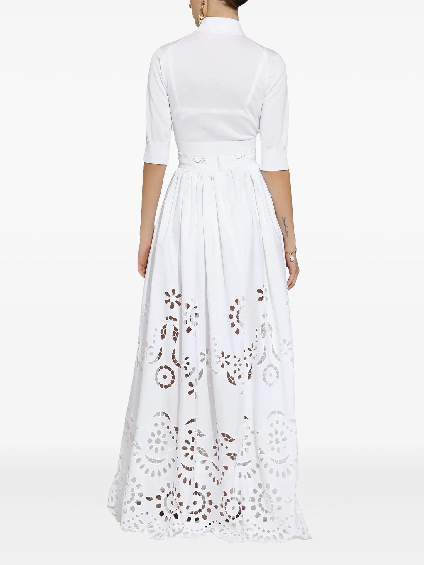 scallop-hem maxi skirt