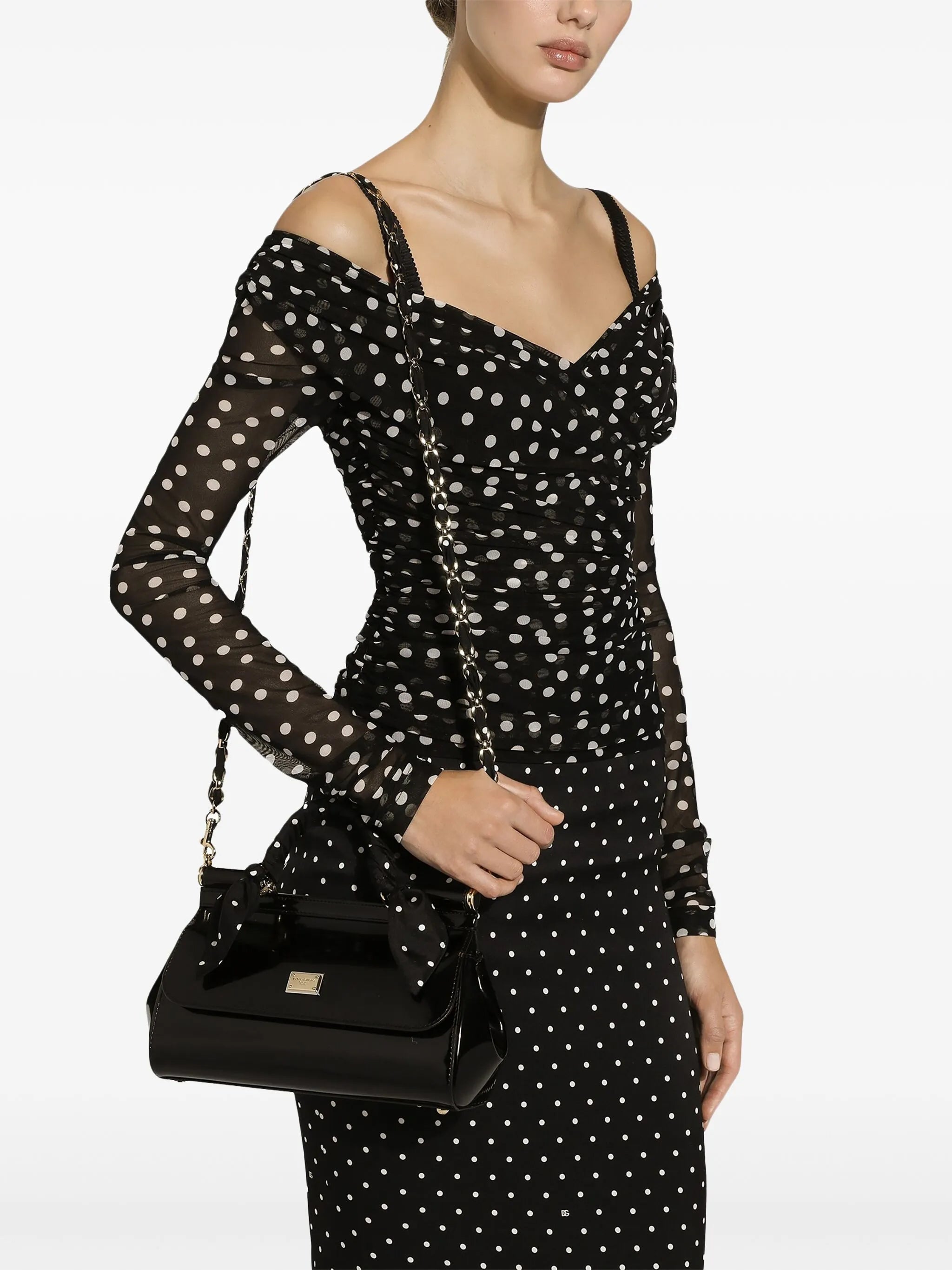 polka-dot tulle top