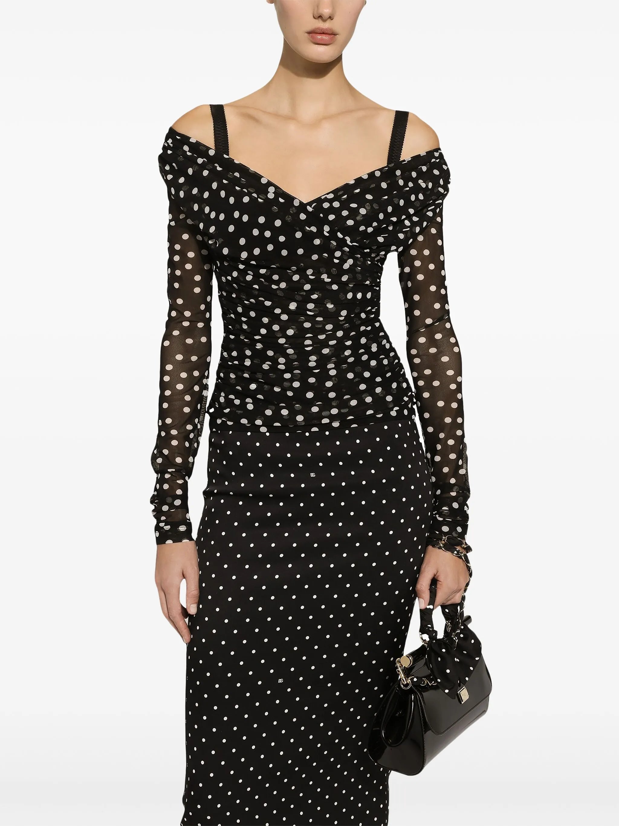 polka-dot tulle top