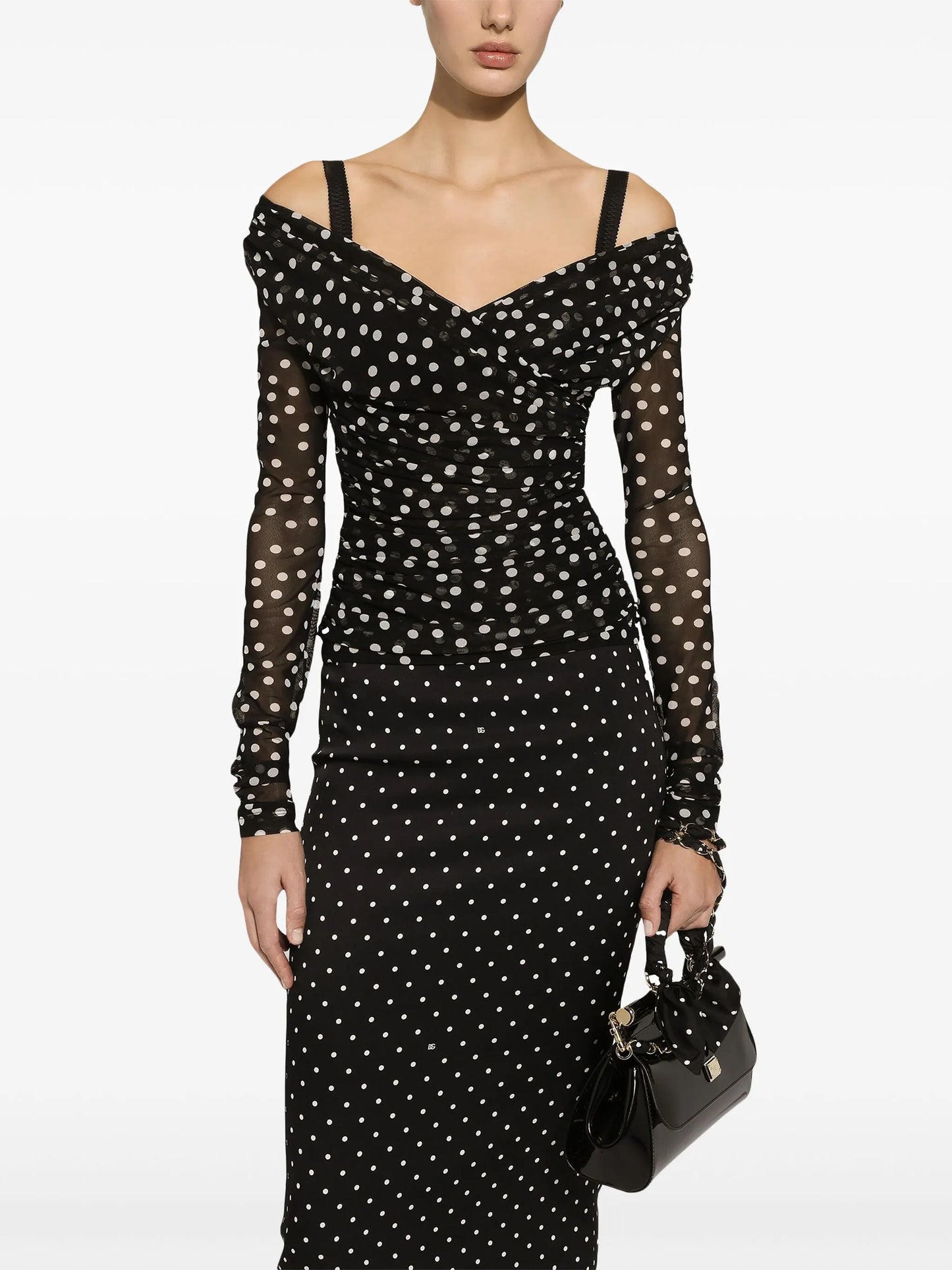 polka-dot tulle top