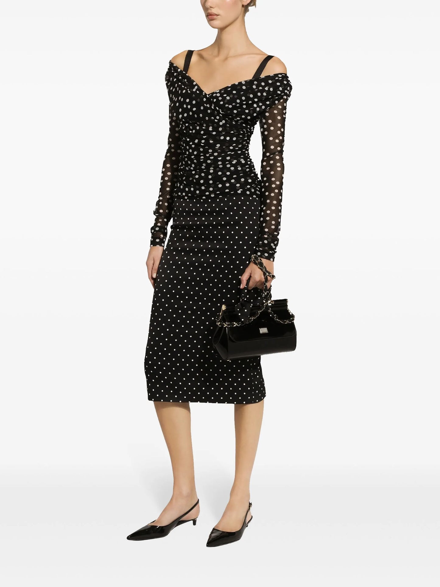 polka-dot tulle top