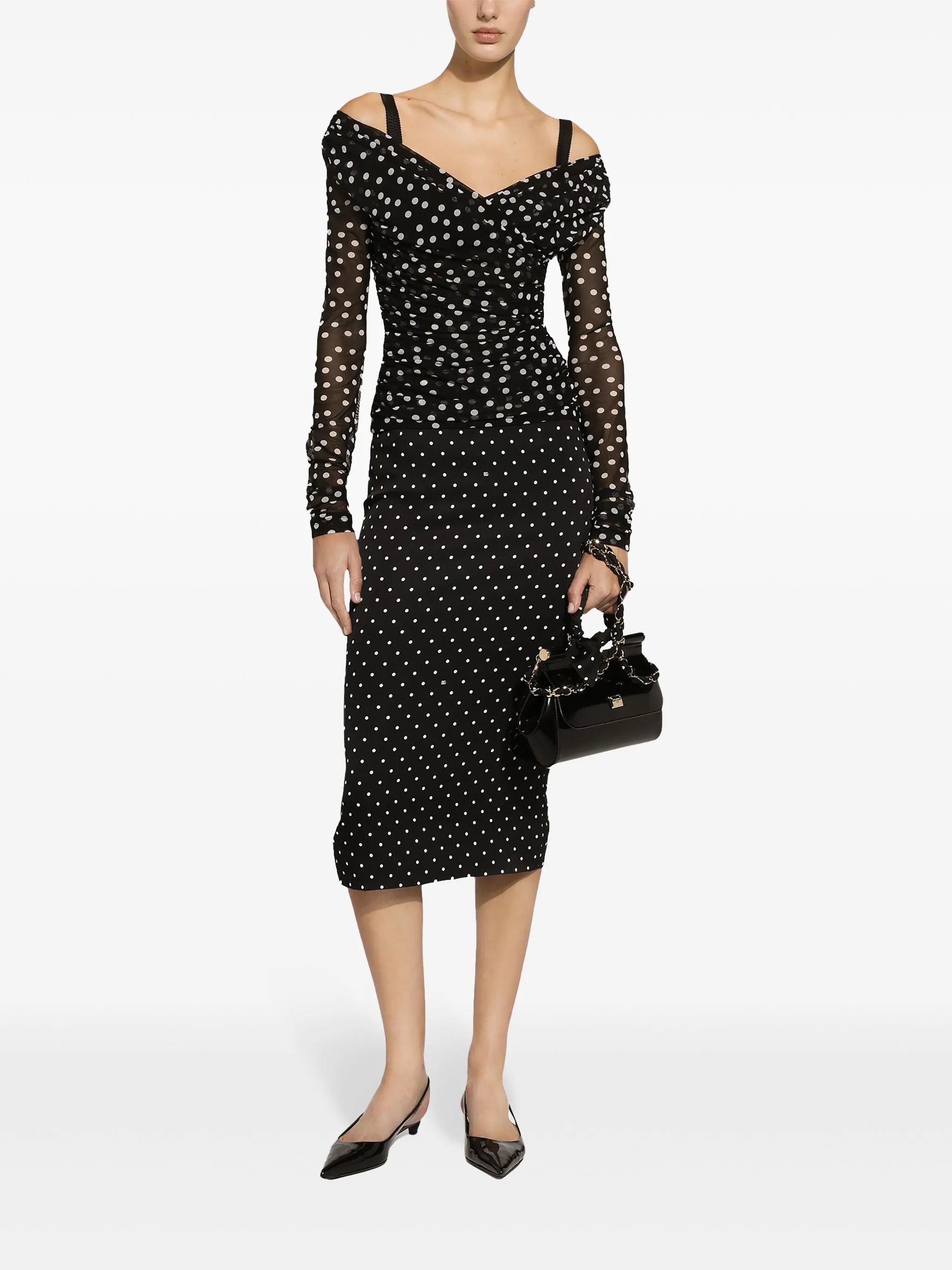 polka-dot tulle top