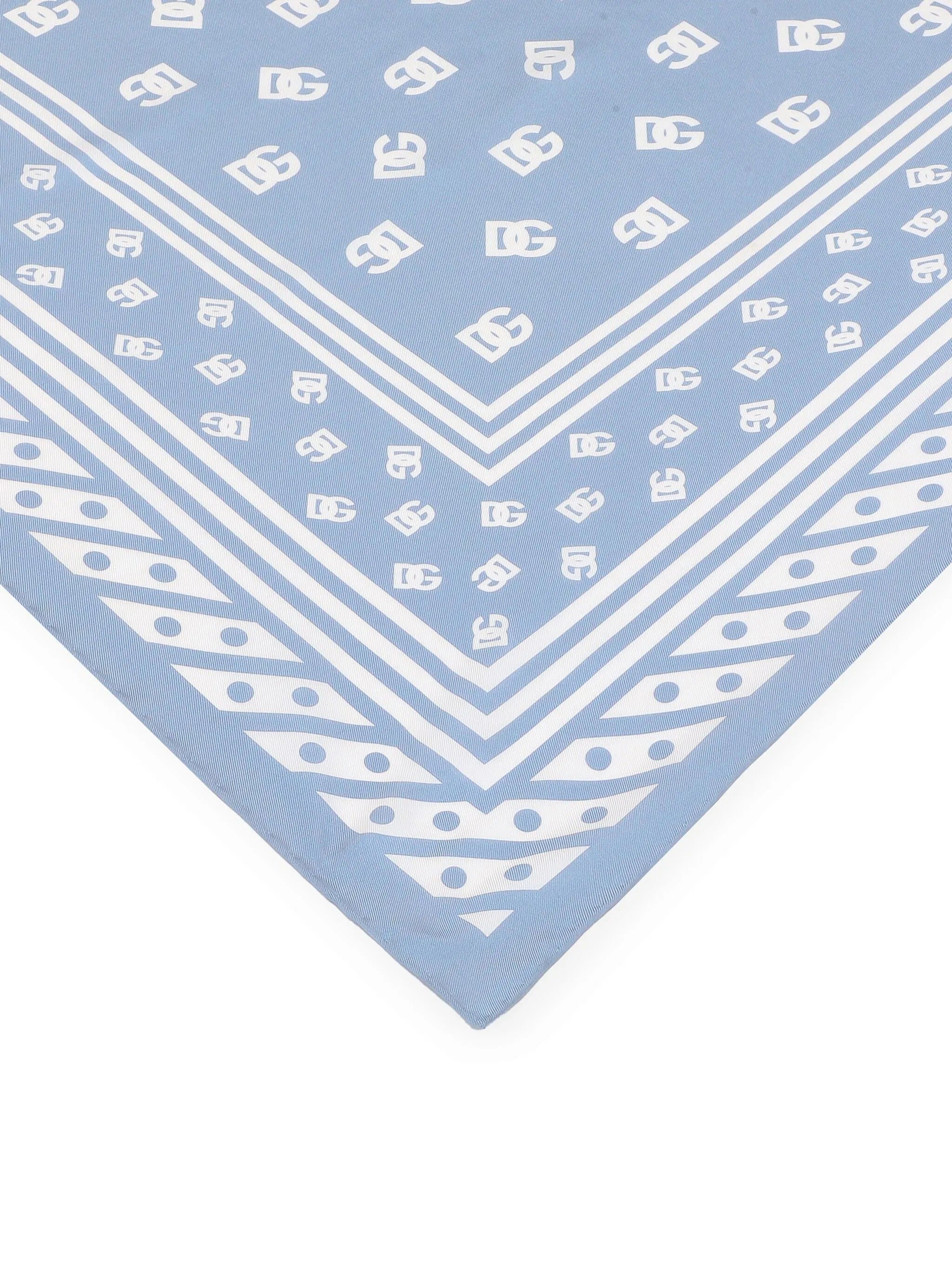 logo-print silk scarf