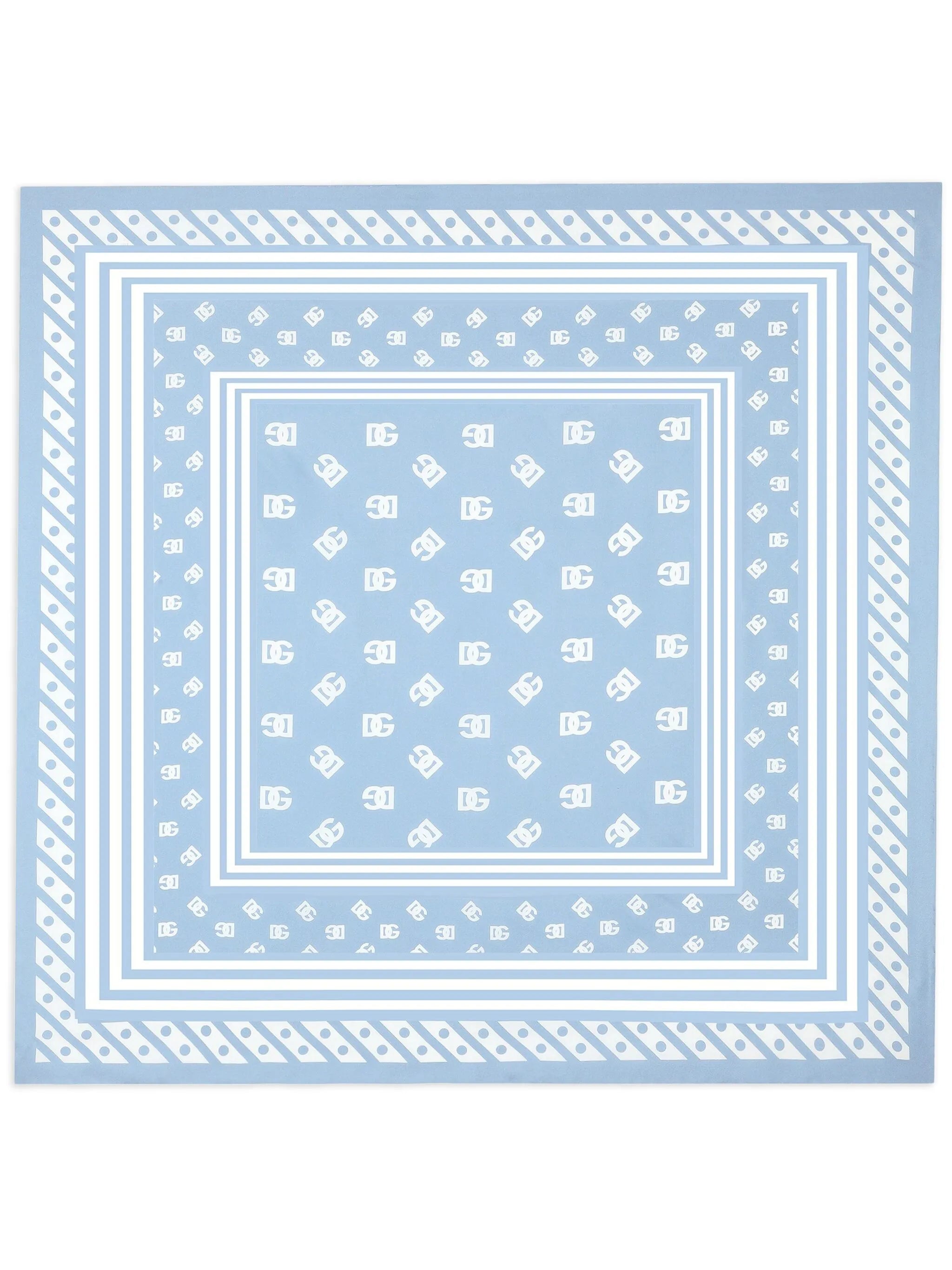logo-print silk scarf