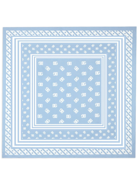 logo-print silk scarf