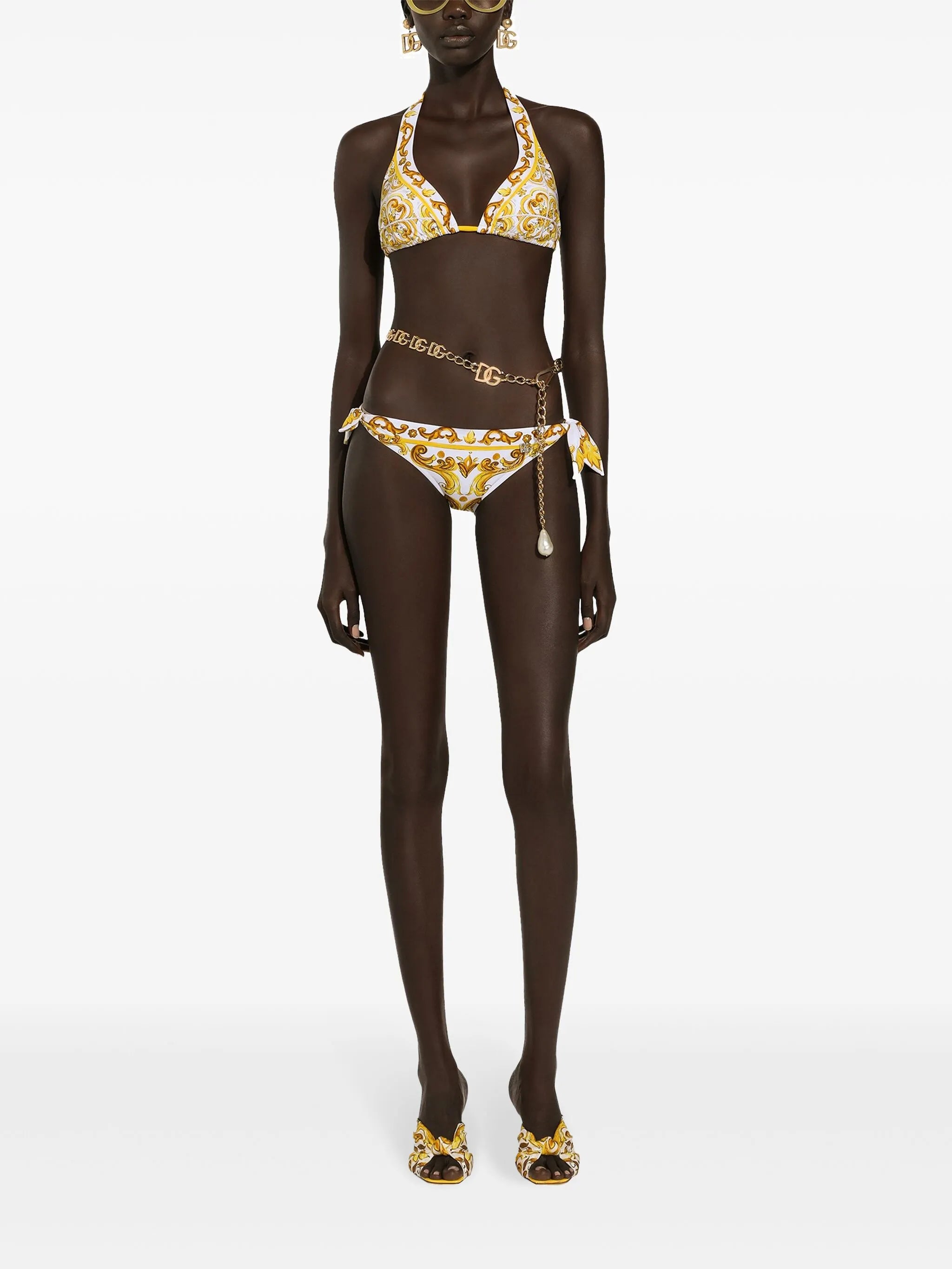 Triangle print bikini