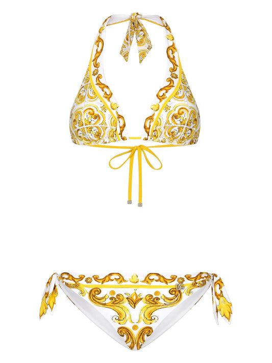 Triangle print bikini