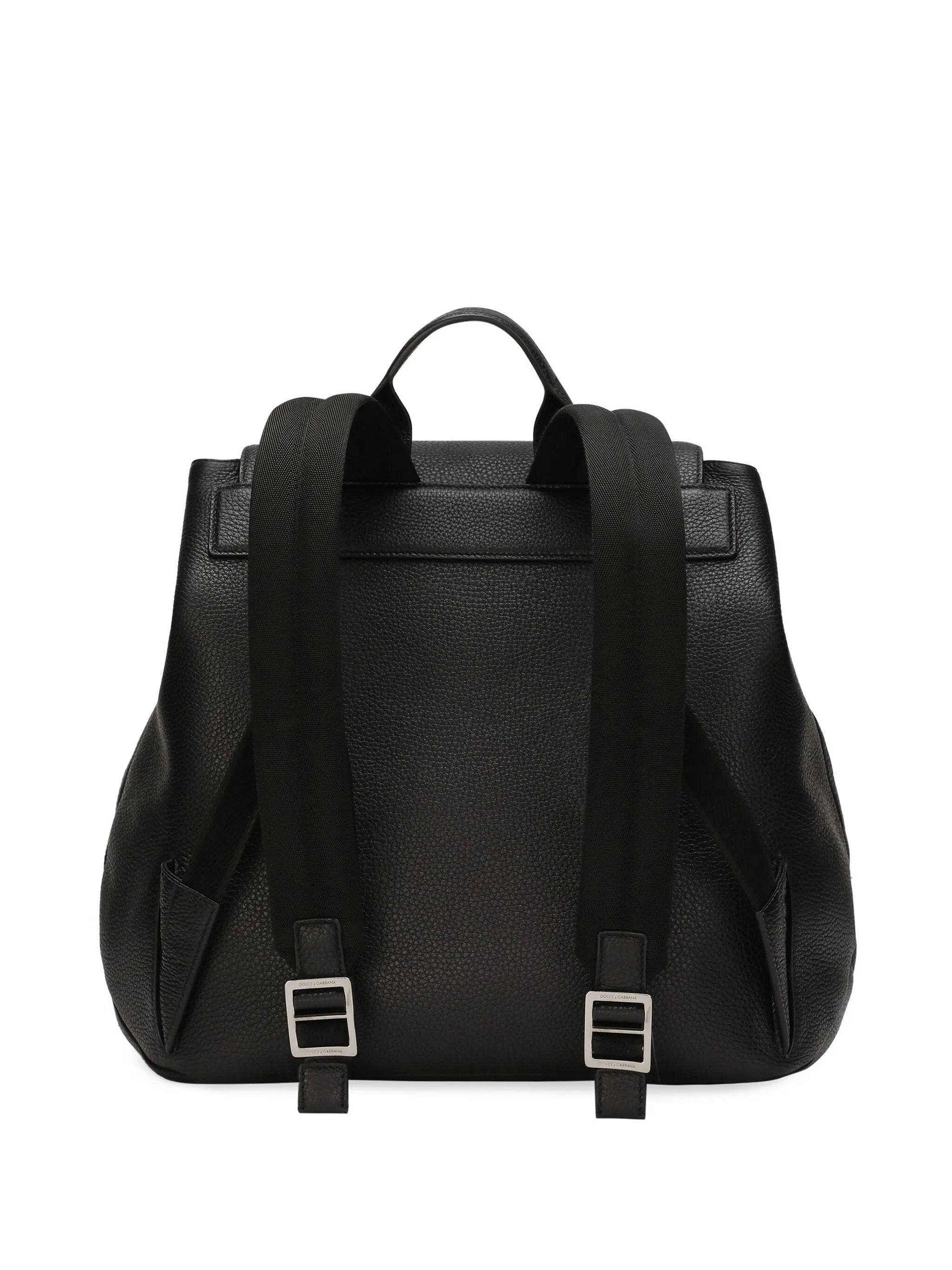 logo-embossed leather backpack