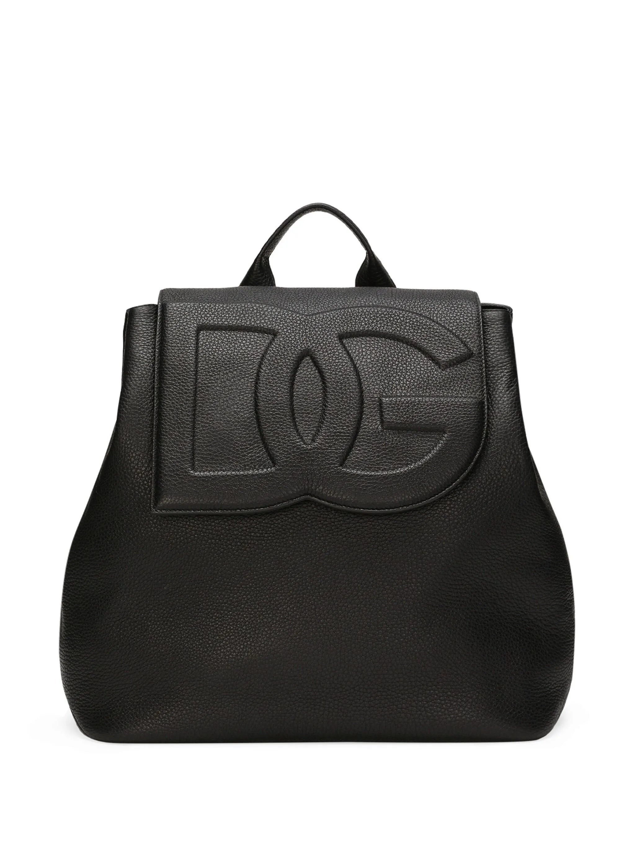 logo-embossed leather backpack