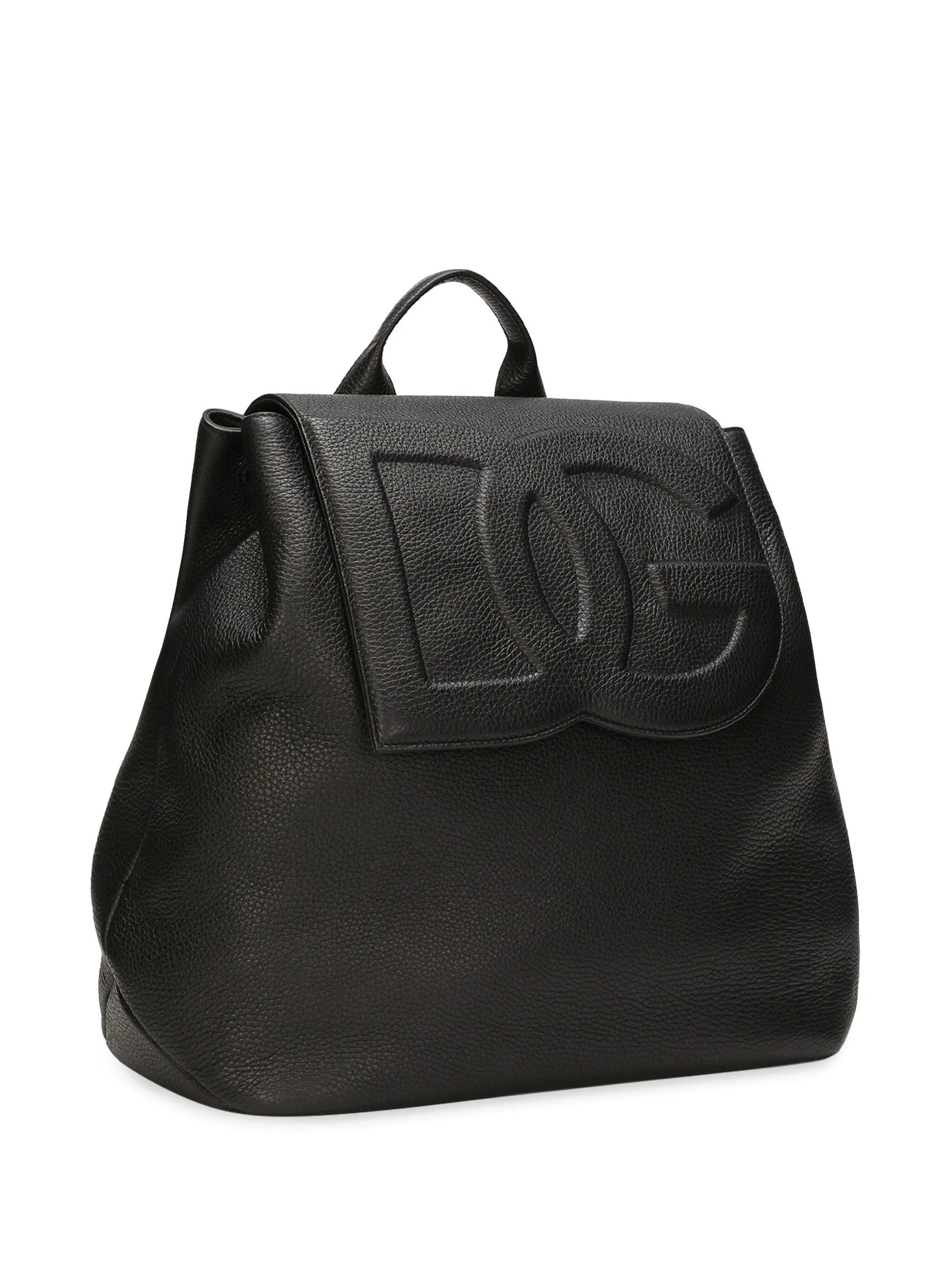 logo-embossed leather backpack