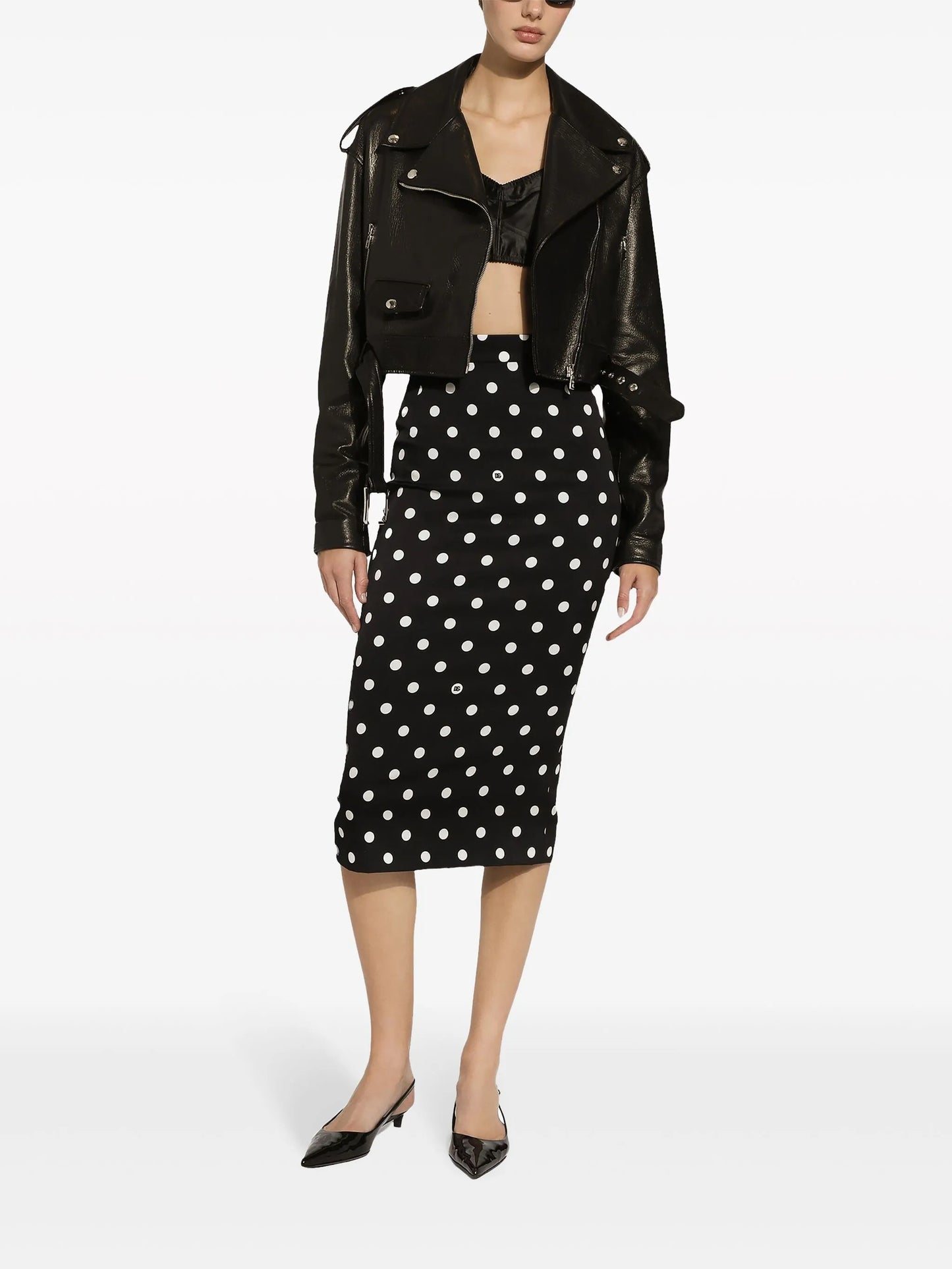 cropped leather biker jacket