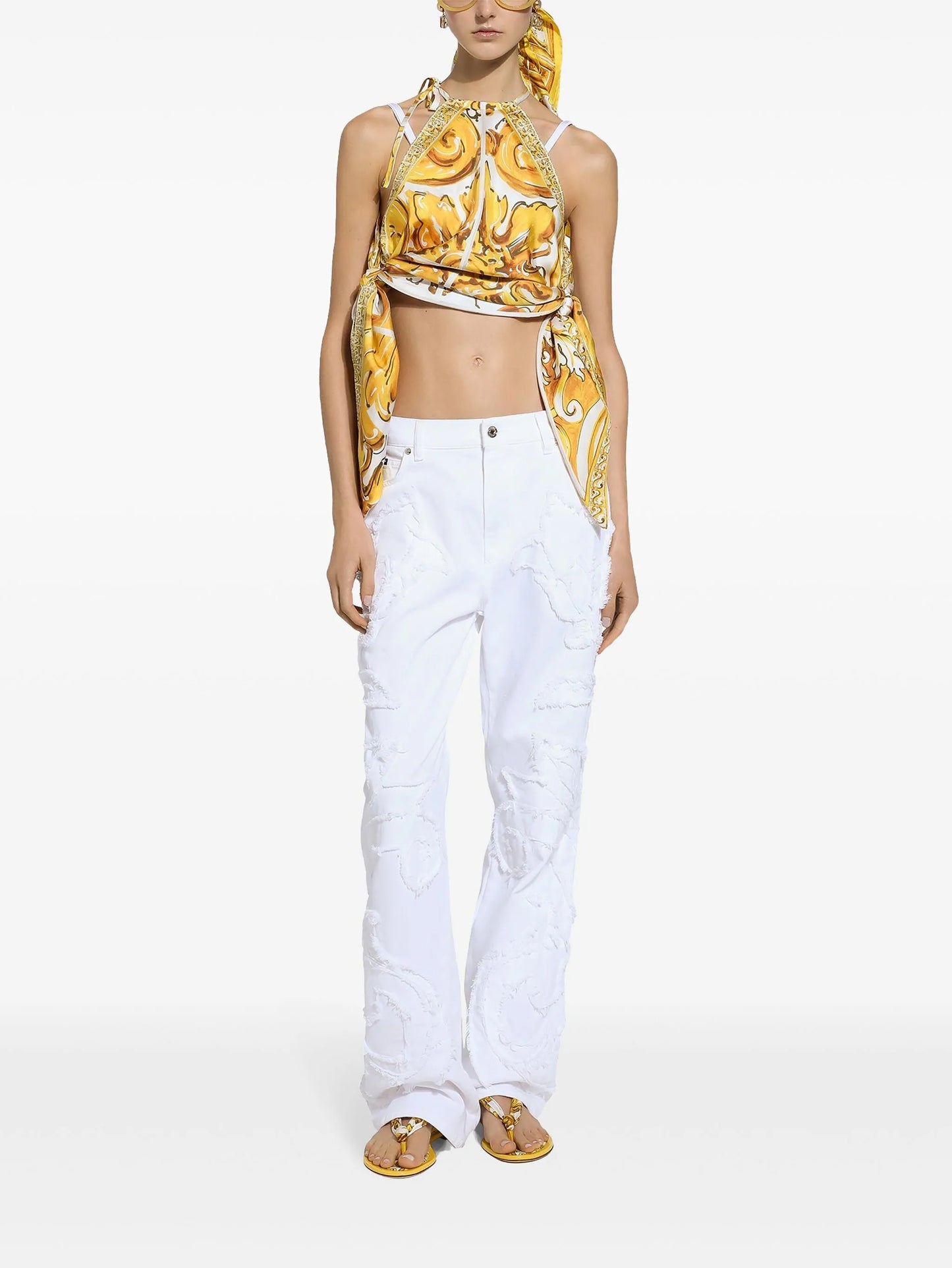 logo-patch boyfriend jeans