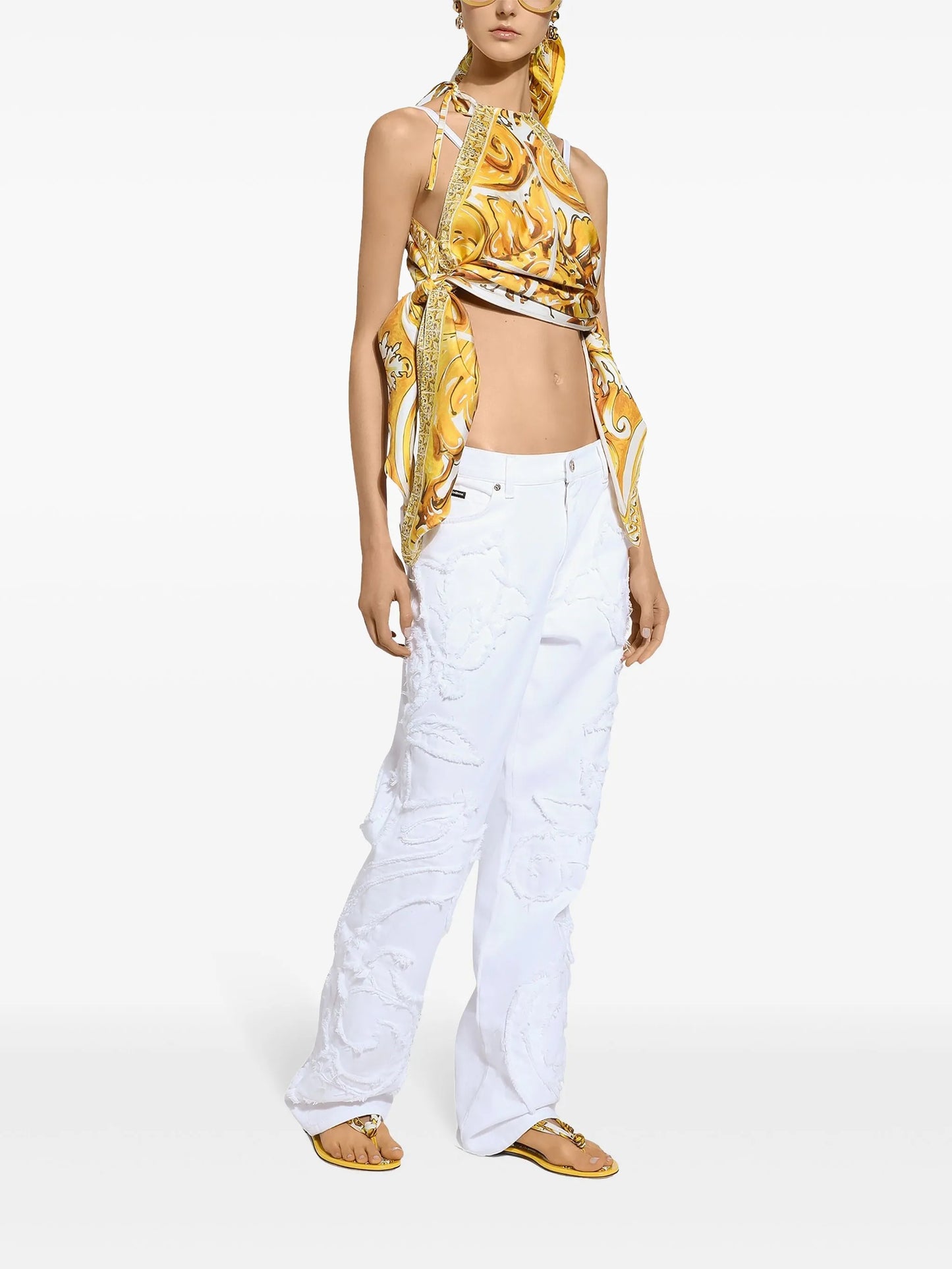 logo-patch boyfriend jeans