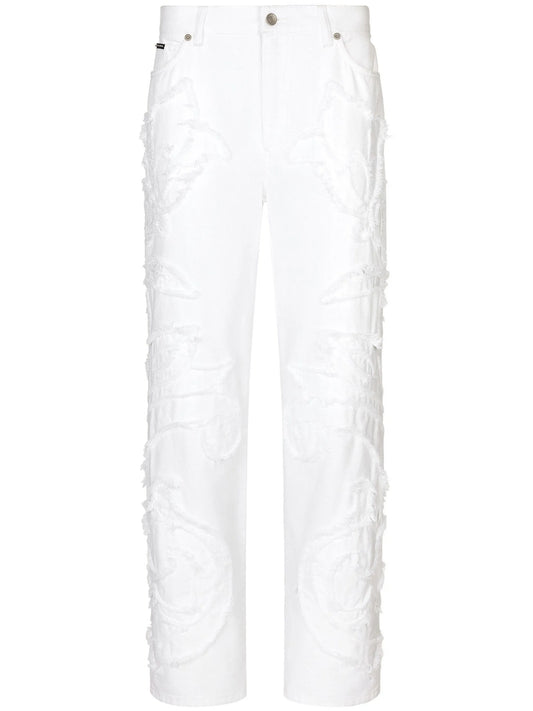 logo-patch boyfriend jeans