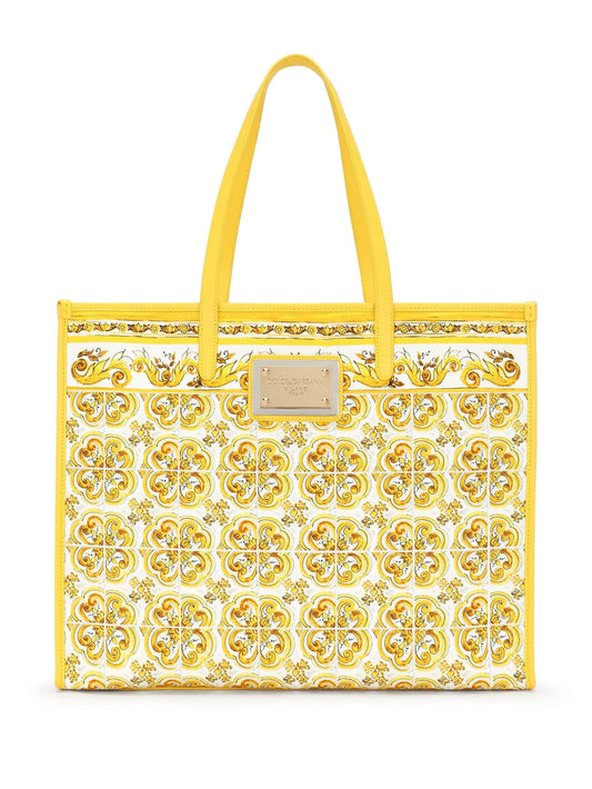 large Majolica-print tote bag