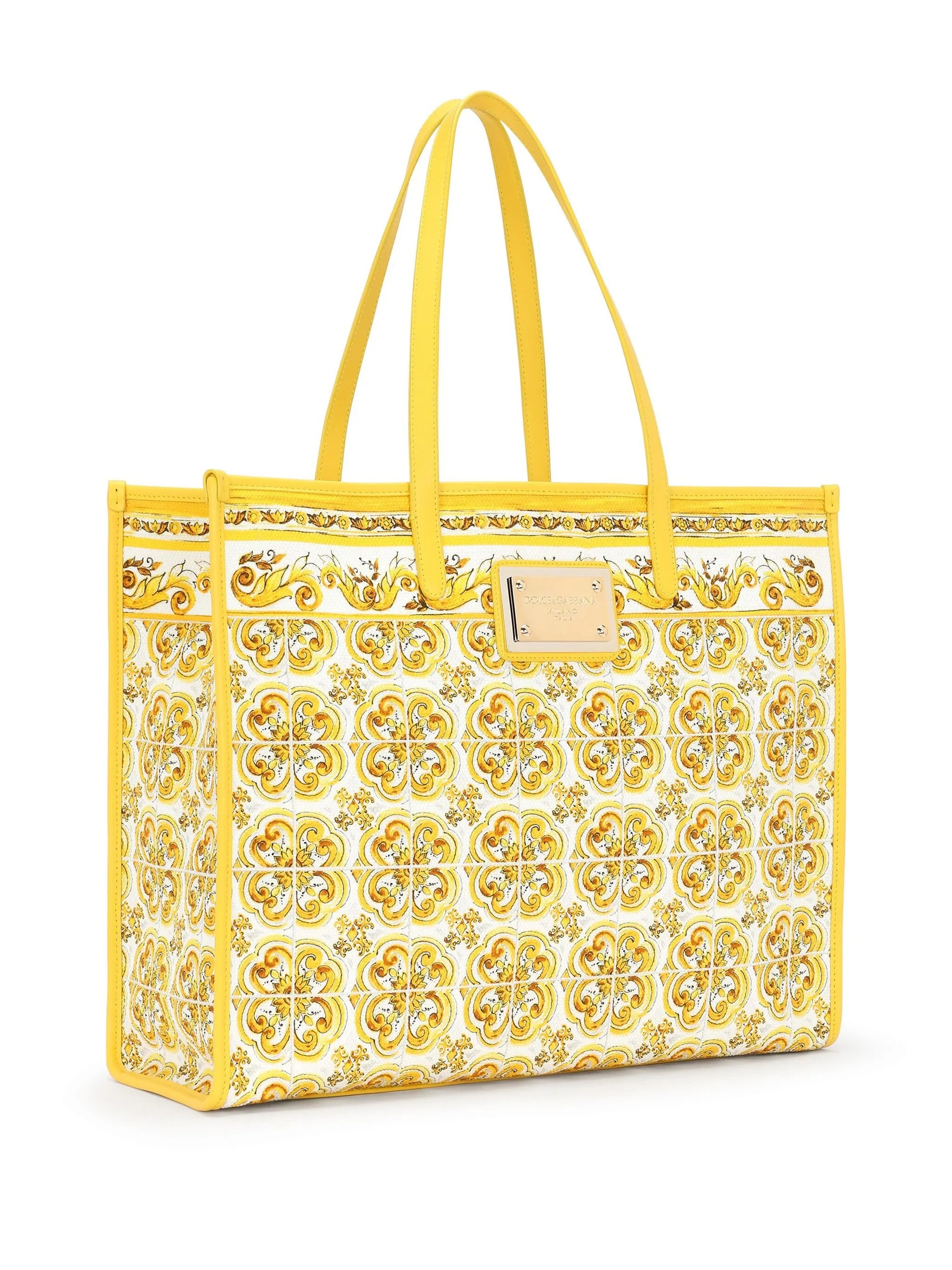 large Majolica-print tote bag
