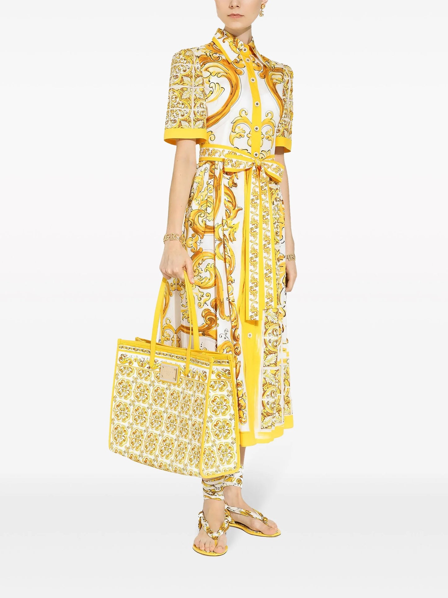 large Majolica-print tote bag