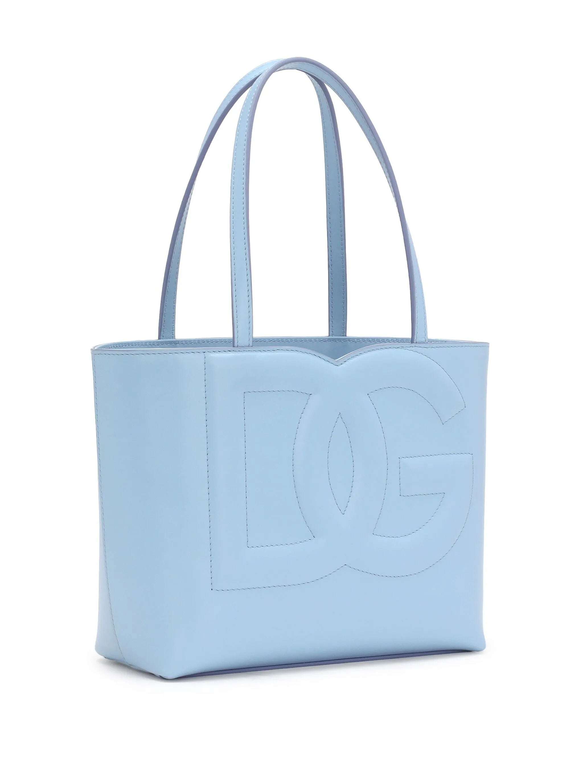 small DG logo leather tote bag
