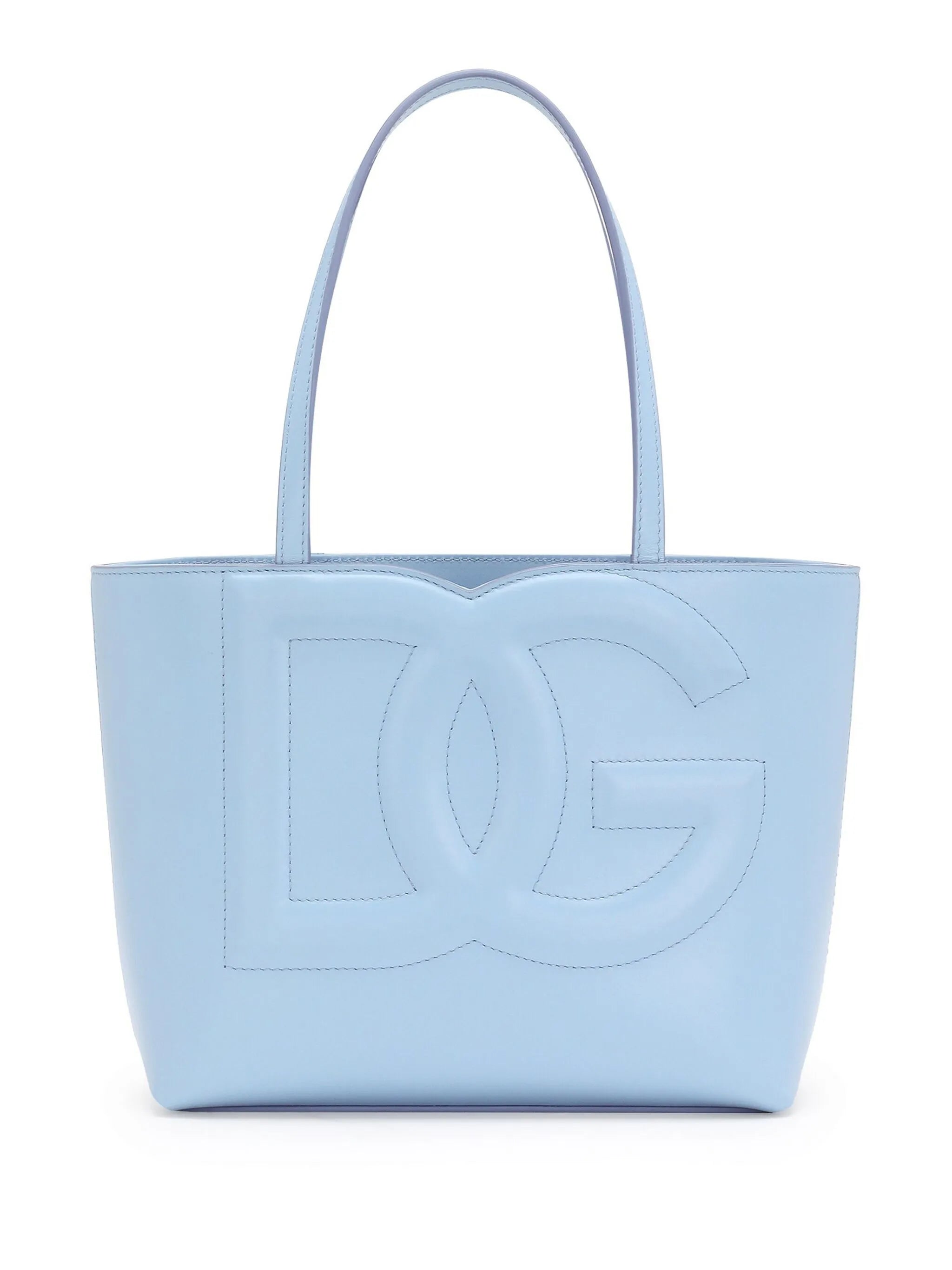 small DG logo leather tote bag