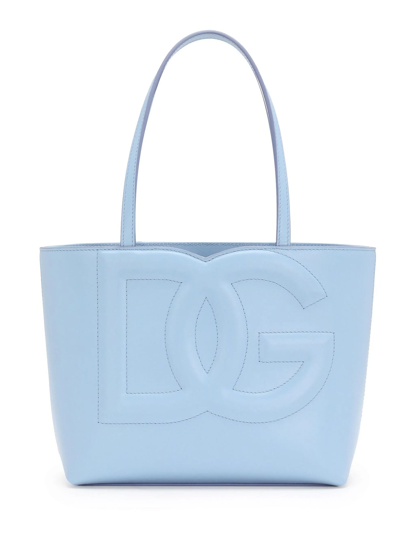 small DG logo leather tote bag