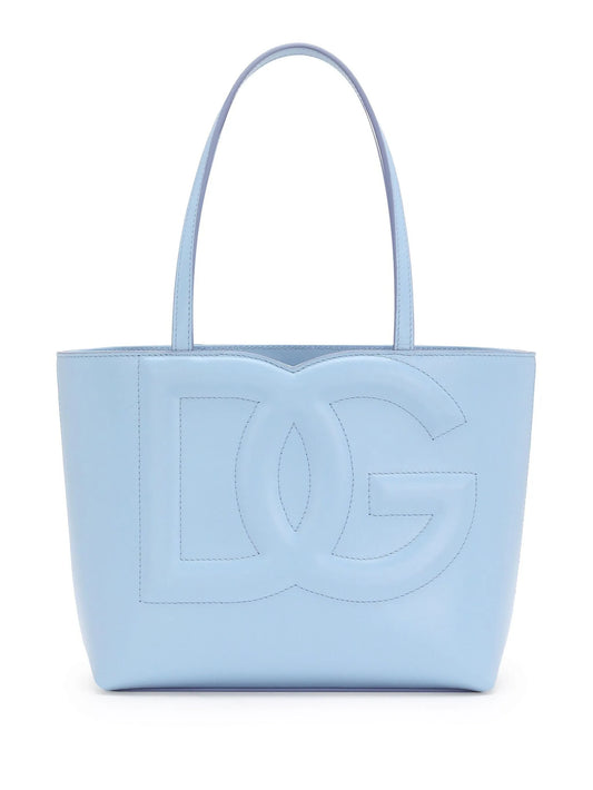 small DG logo leather tote bag