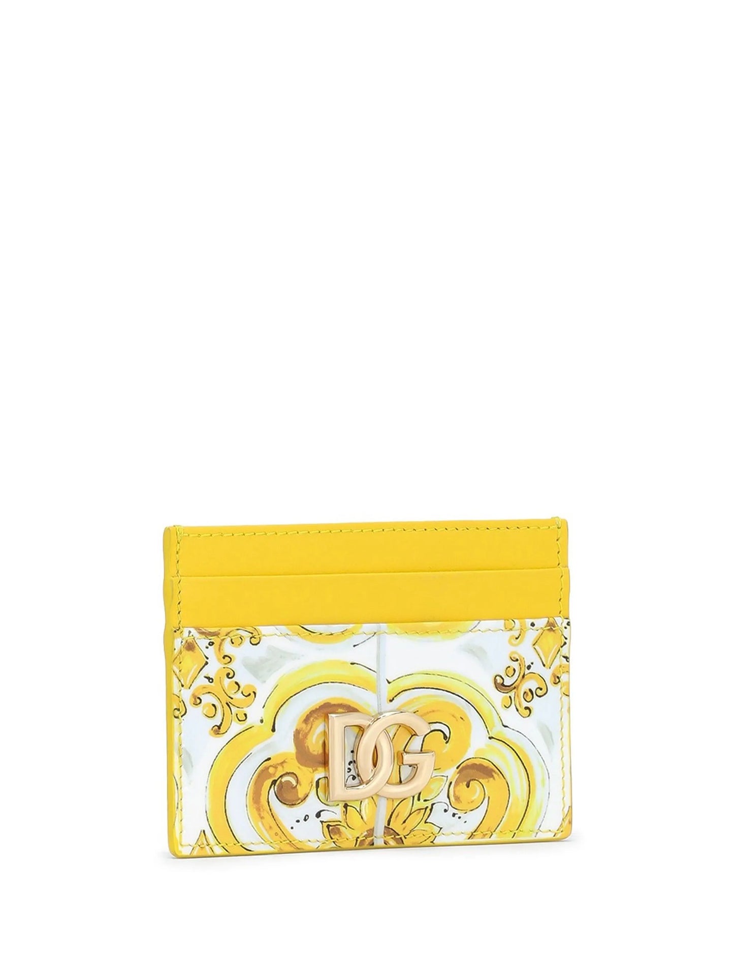 Majolica-print leather cardholder