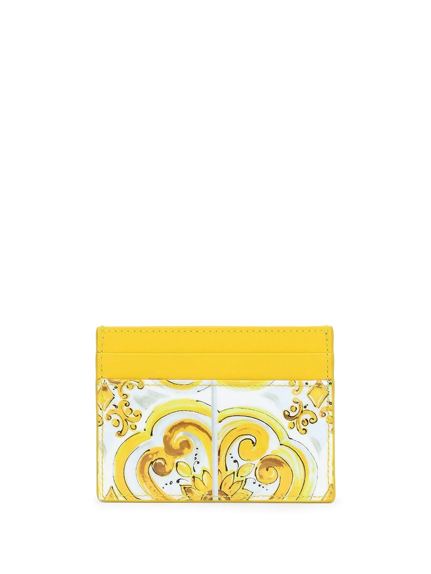 Majolica-print leather cardholder