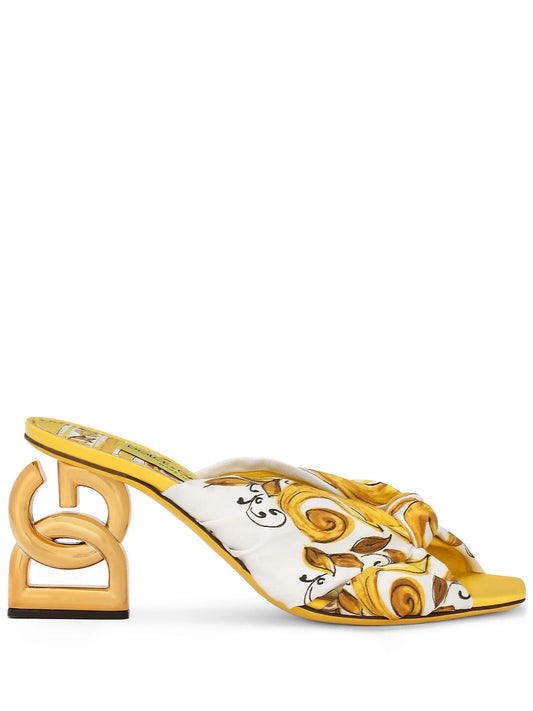 DG Pop 75mm Majolica-print sandals